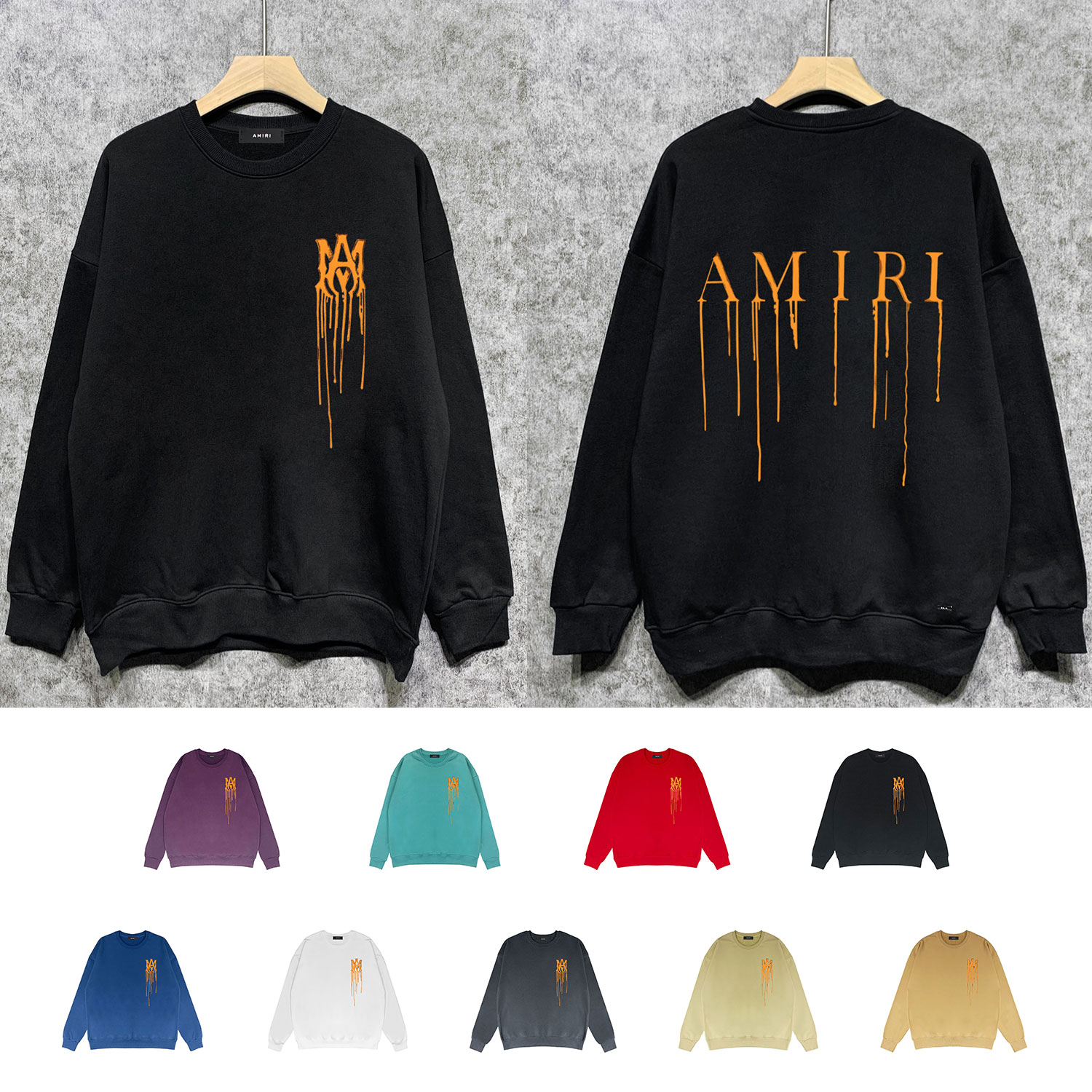 Best Replica Dissolution orange logo print crewneck sweatshirt - Colareps