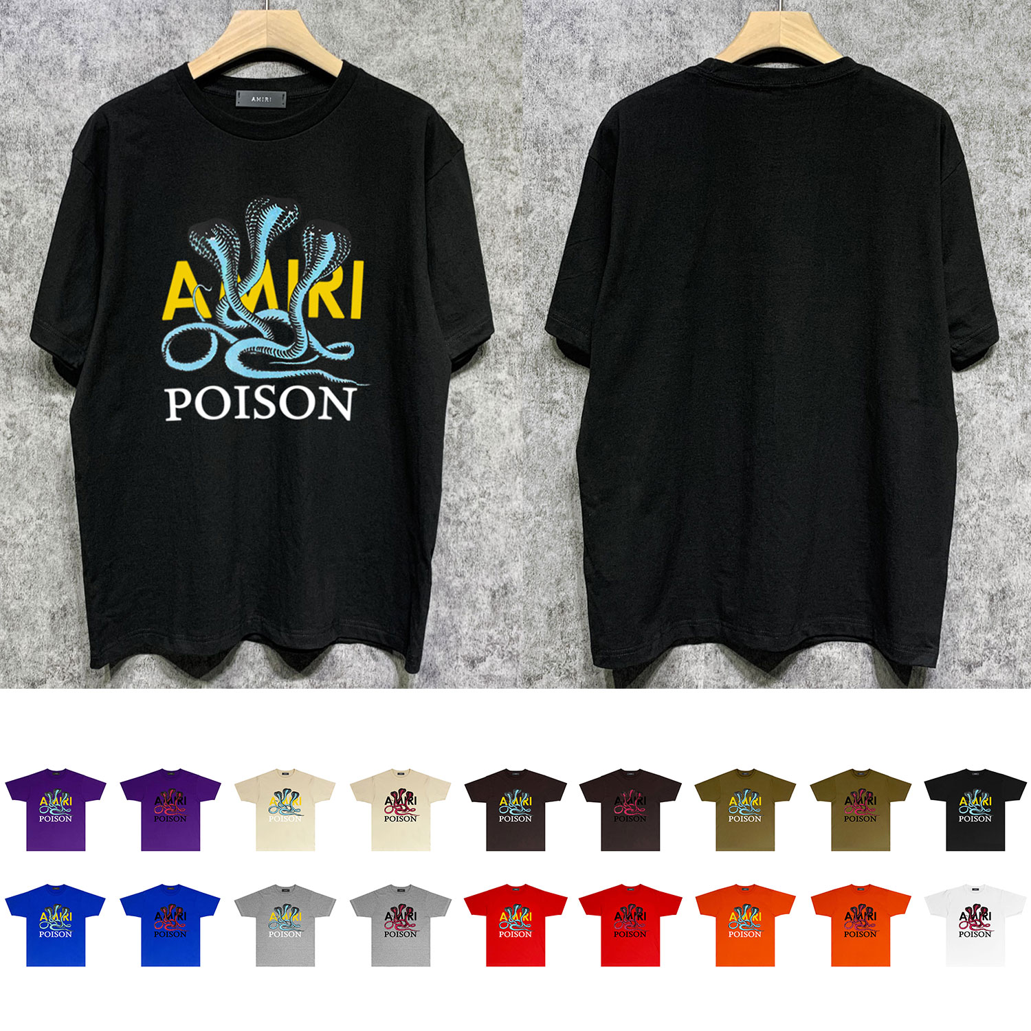 Best Replica Cobra letter printing tee 18 colors - Colareps