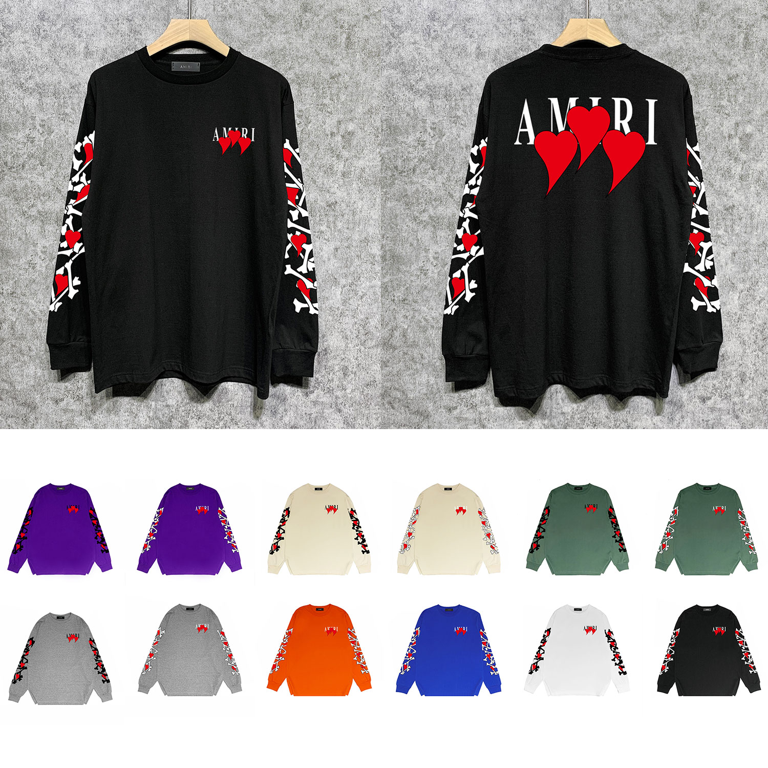 Best Replica Heart Letter Print Long Sleeves Shirt - Colareps