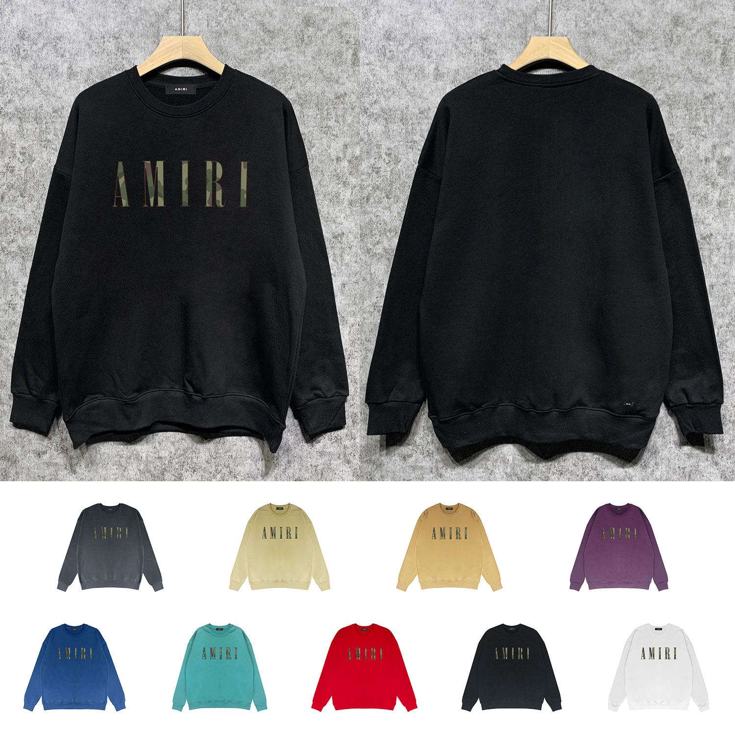 Best Replica Camouflage classic Jane letter print round neck sweatshirt - Colareps