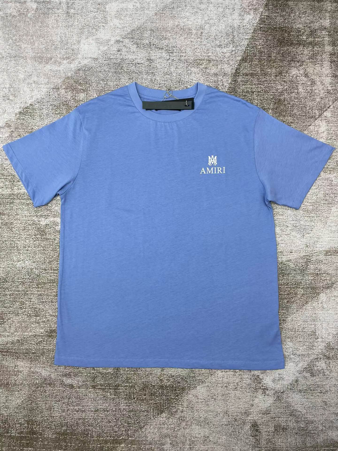 Best Replica Blue cotton dust printed tee - Colareps