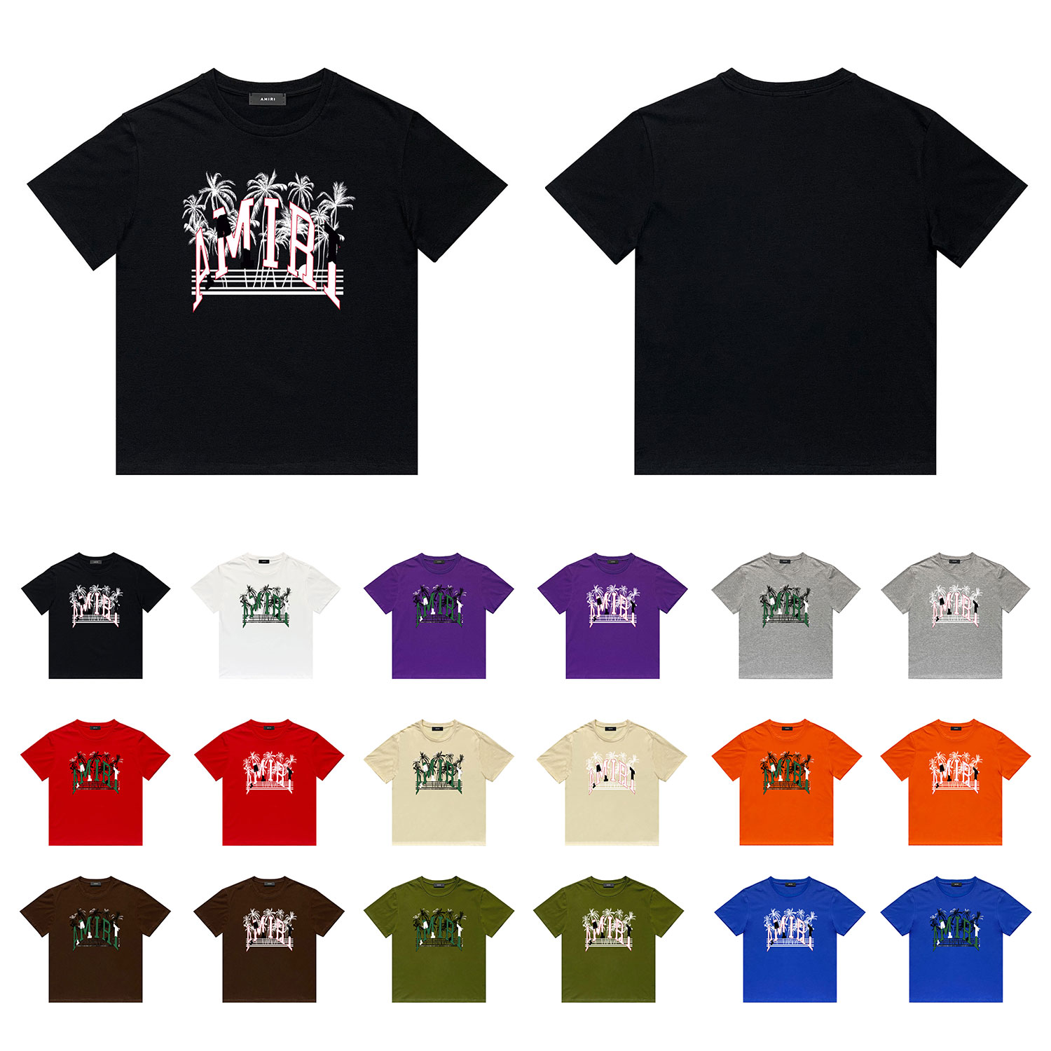 Best Replica Coconut tree letter printing tee 18 colors - Colareps