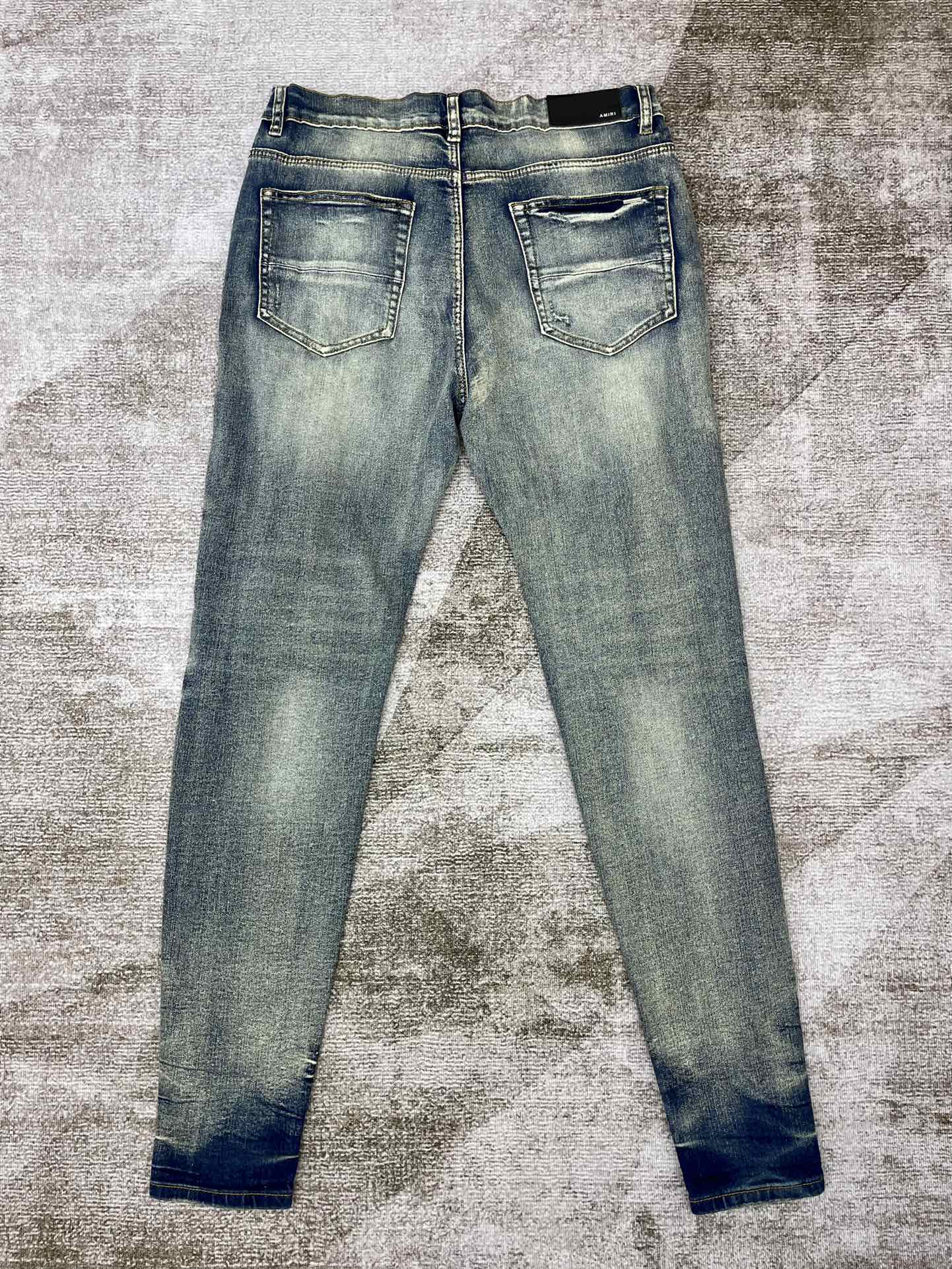 Best Replica Amiri Jeans Replica Leather Cable Spliced - Colareps