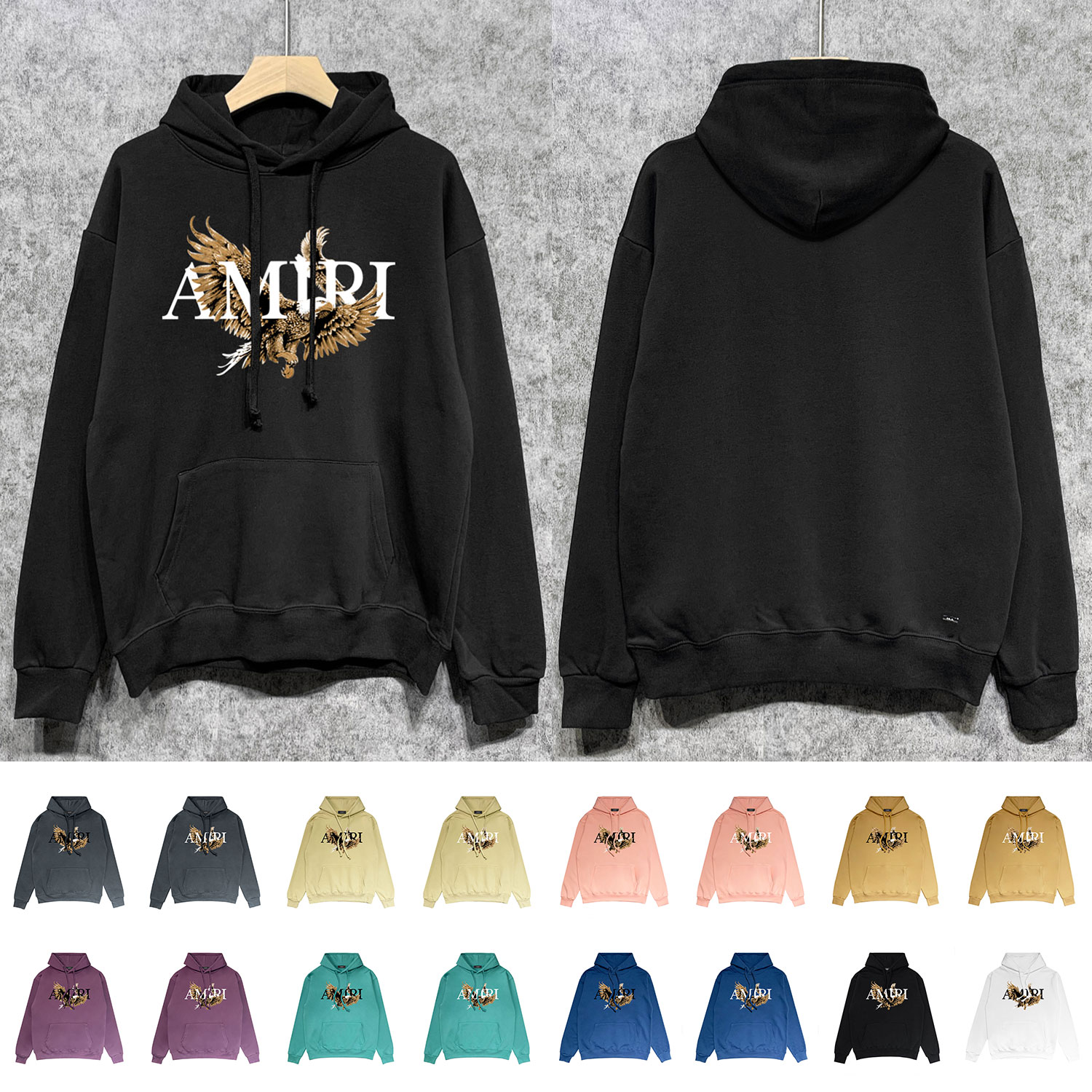 Best Replica Eagle Print Hoodie 16 Colors - Colareps