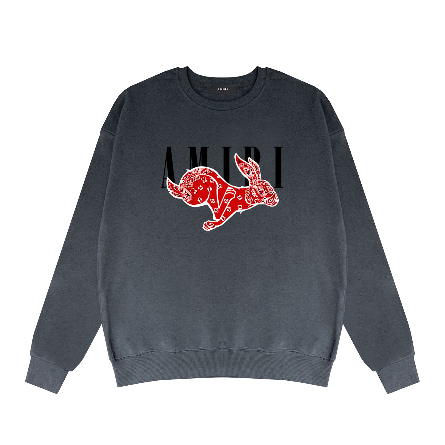 Best Replica Amiri Replica Cashew Bunny Letter Print Crew Neck Sweatshirt - Colareps