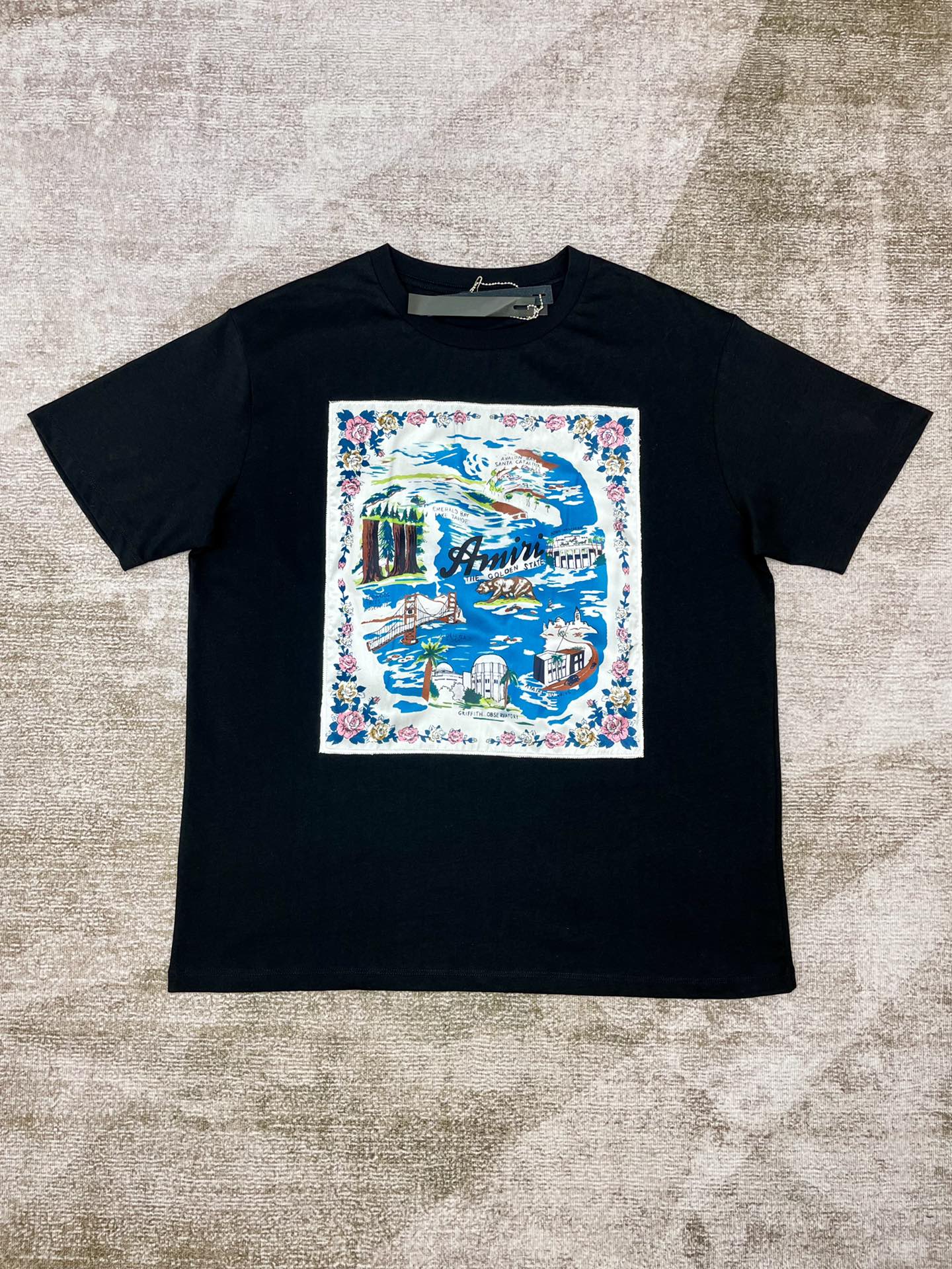 Best Replica 1:1 quality version New harbor scenery patch short sleeve tee 2 colors - Colareps