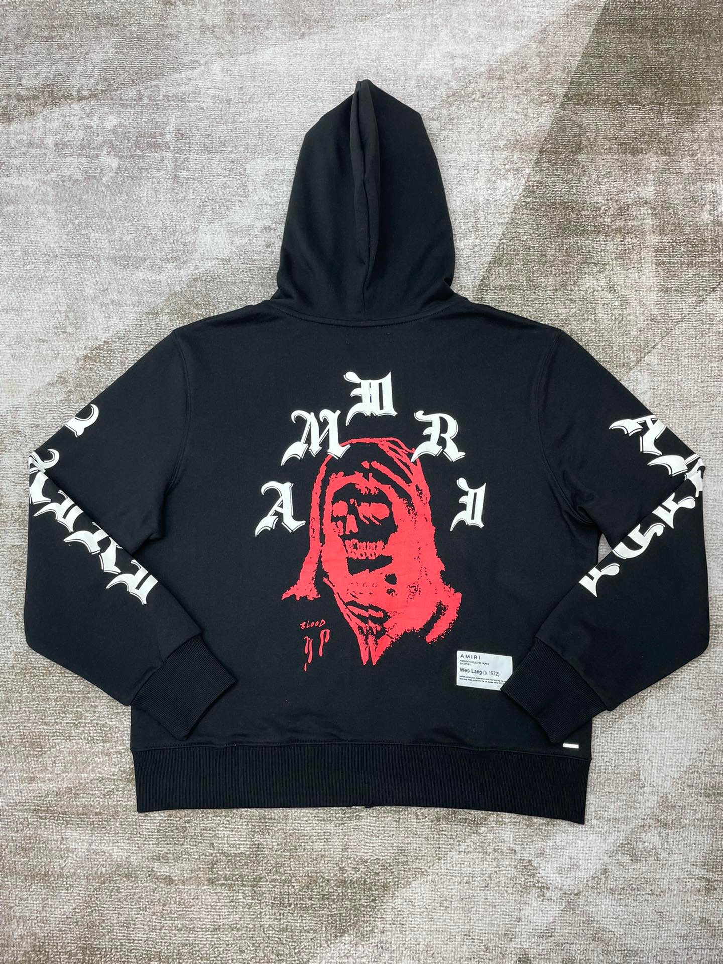 Best Replica 1:1 quality version Sanskrit skull zipper hoodie - Colareps