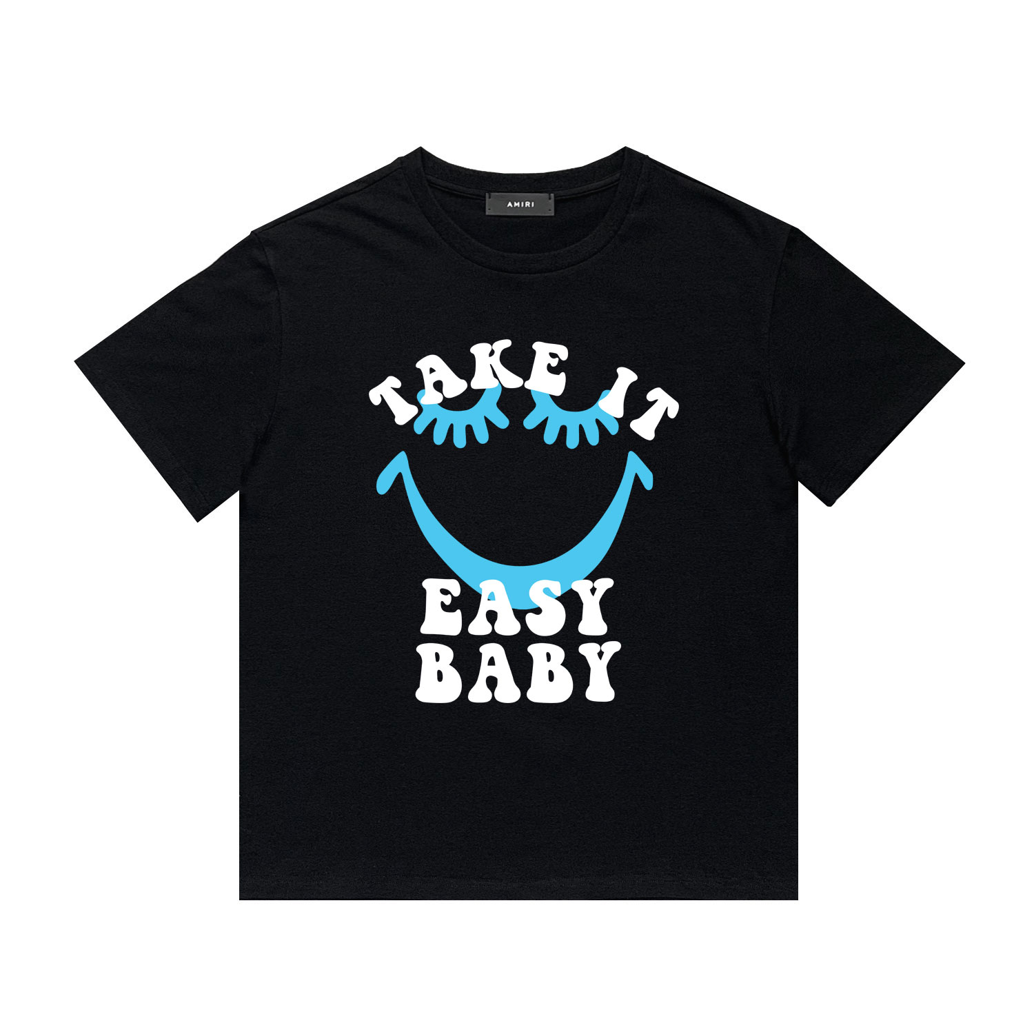 Best Replica Blue smiley face print tee 10 colors - Colareps