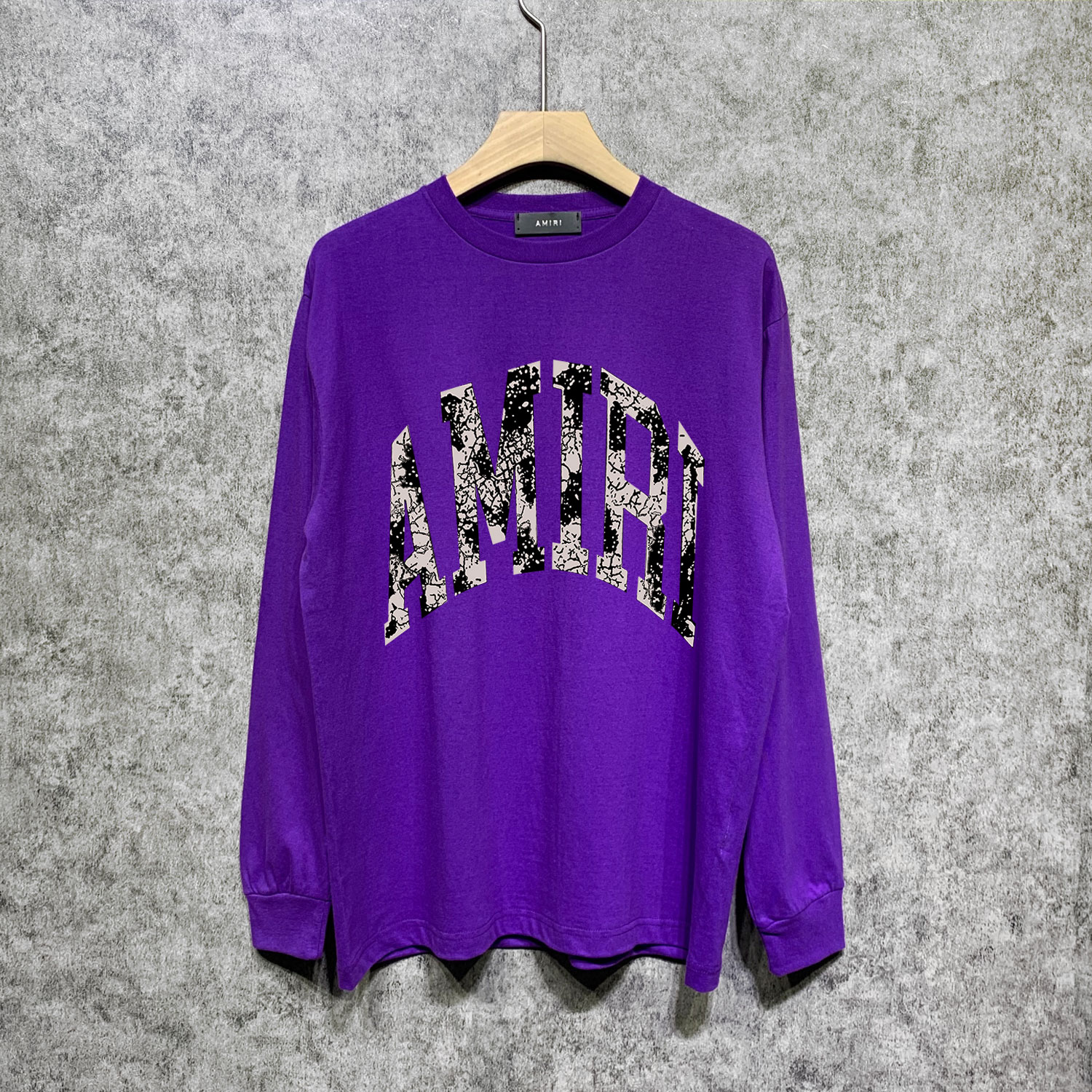 Best Replica Amiri Replica Mottled cutout letter print long sleeves shirt - Colareps