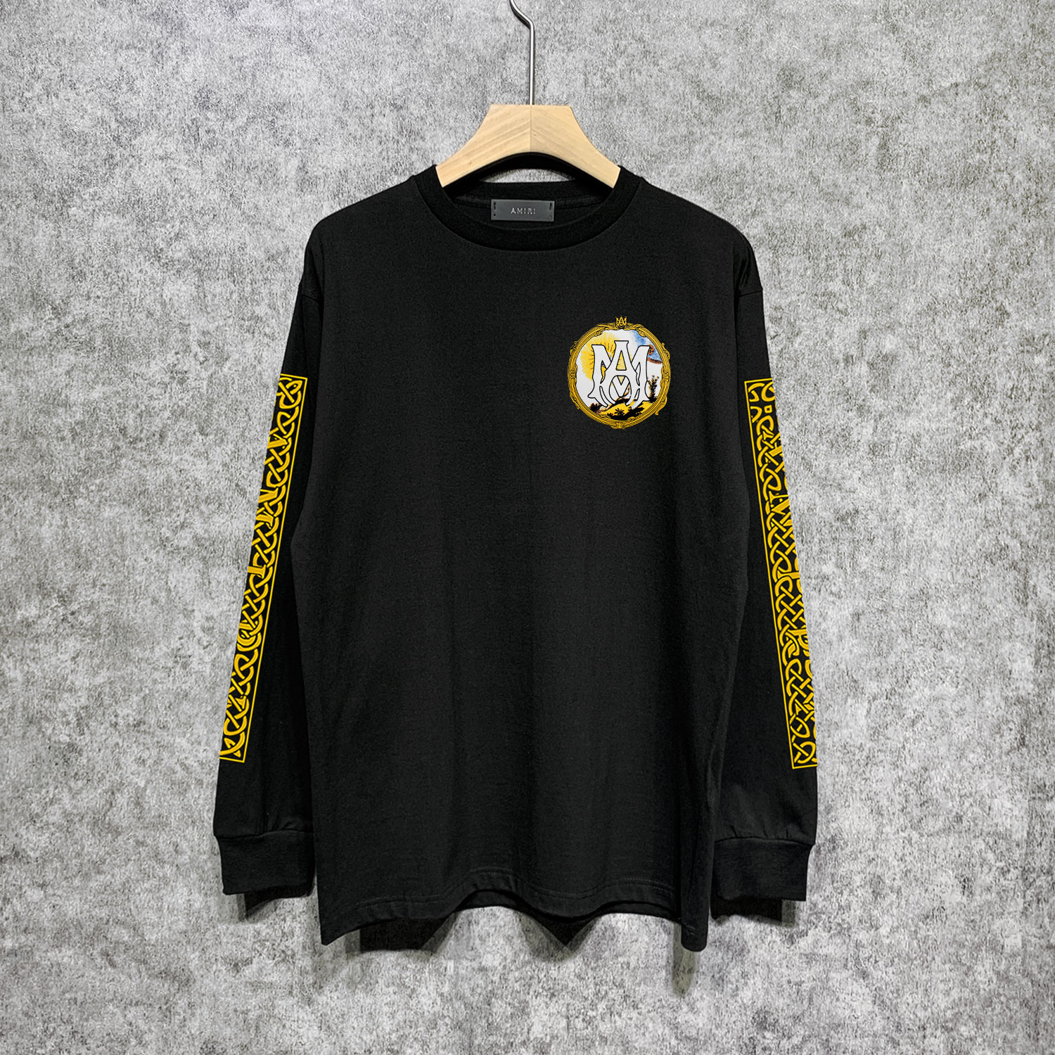 Best Replica Magic mirror print long-sleeved T-shirt tee - Colareps