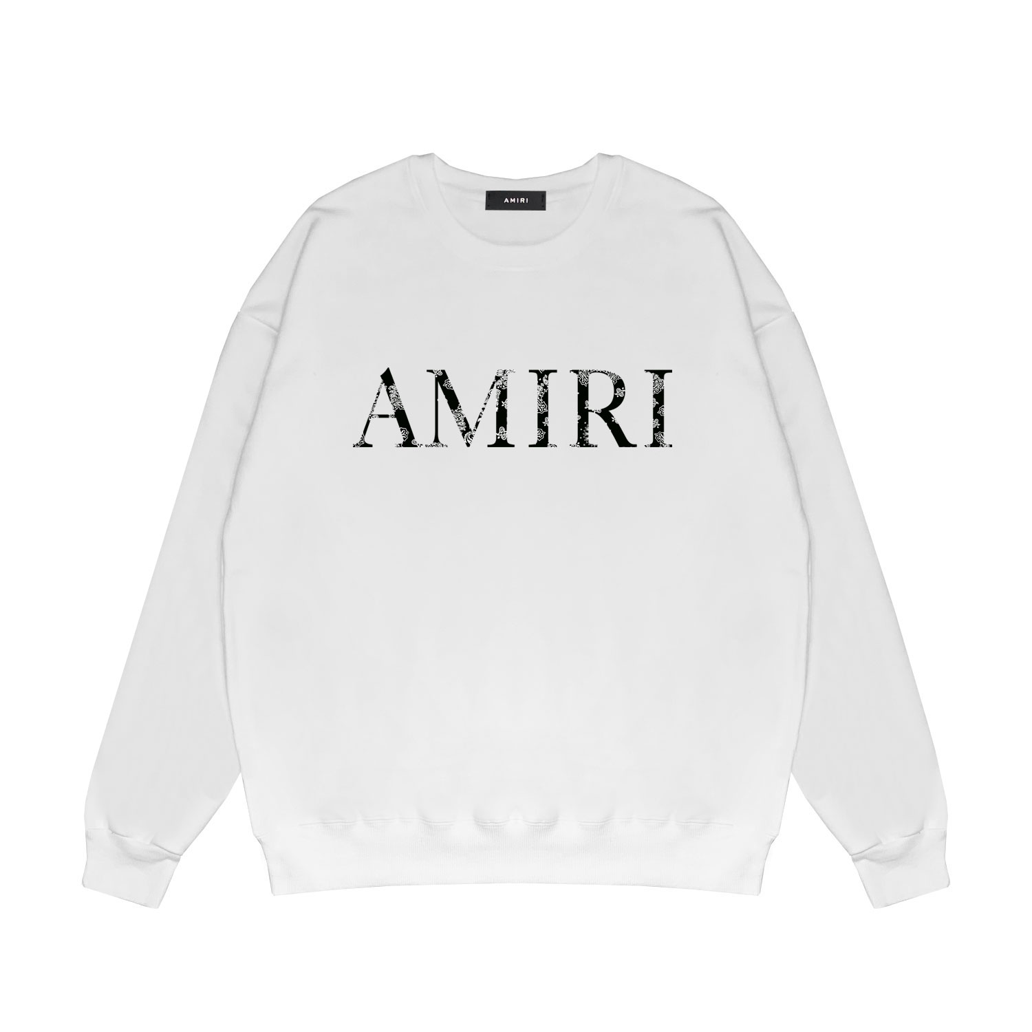 Best Replica Black and white cashew flower letter print round neck sweater - Colareps