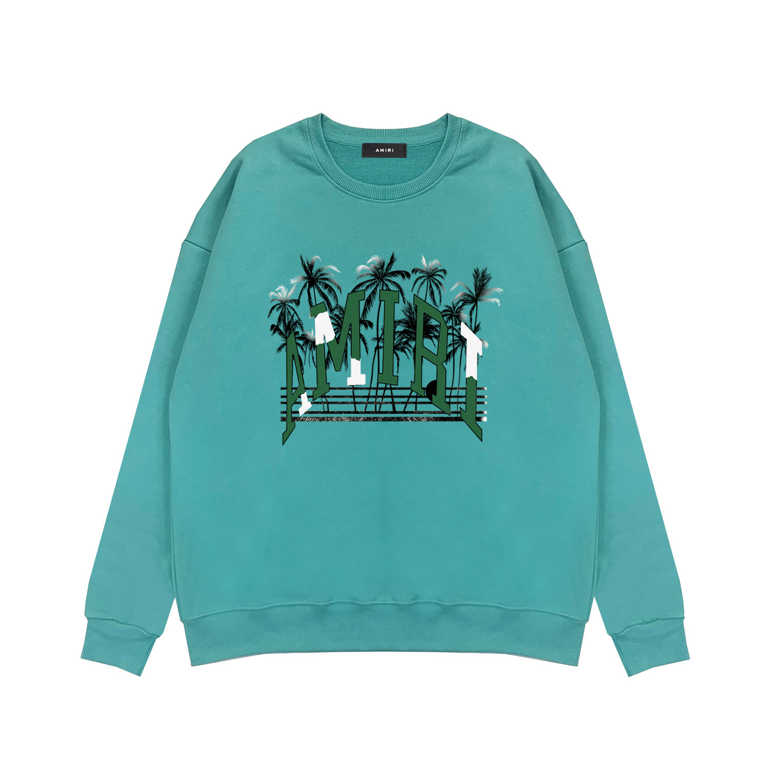 Best Replica Amiri Replica Coconut Beach Print Crew Neck Sweatshirt - Colareps