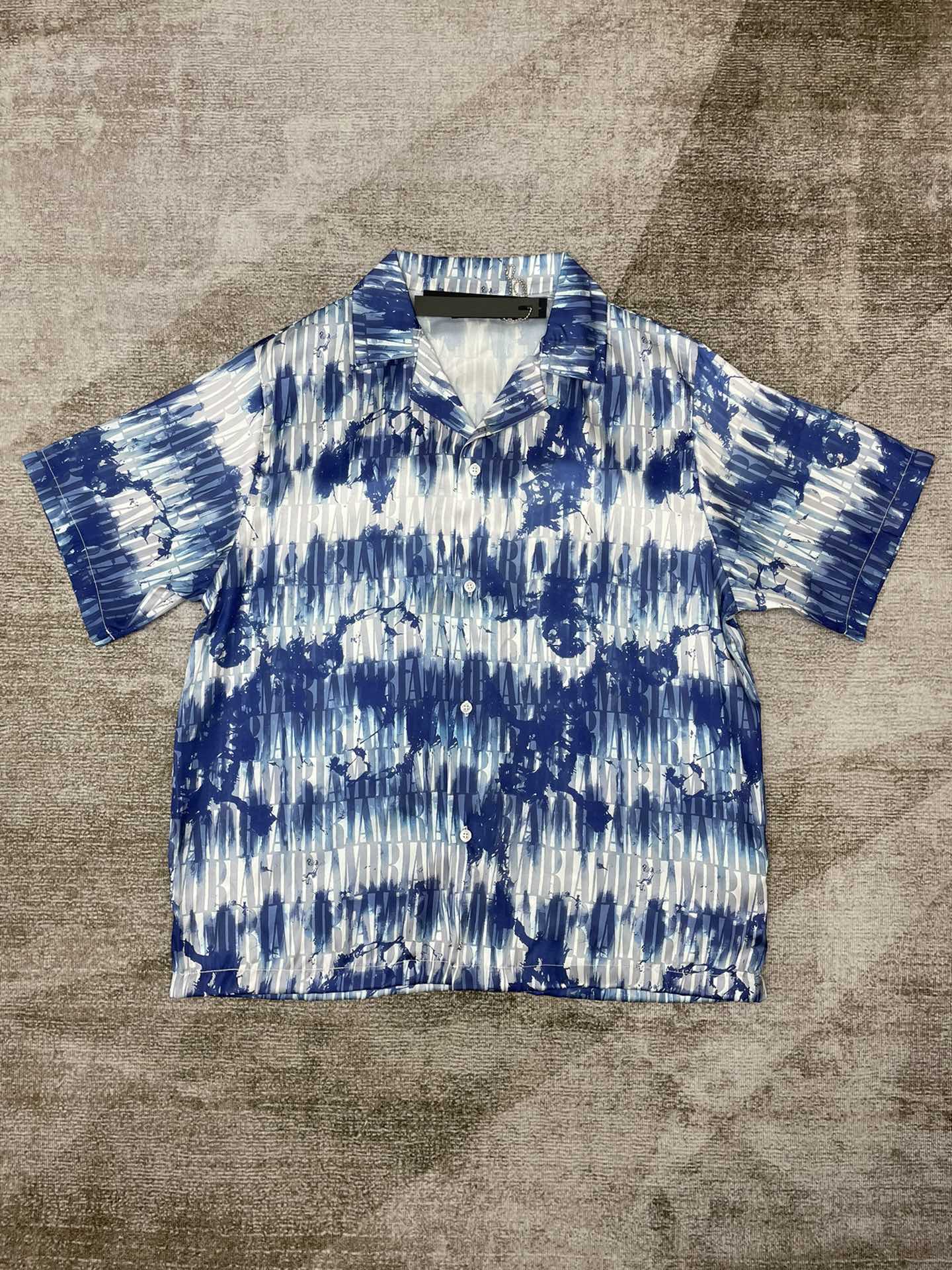 Best Replica 1:1 quality version Blue and white tie-dye silk short sleeve - Colareps