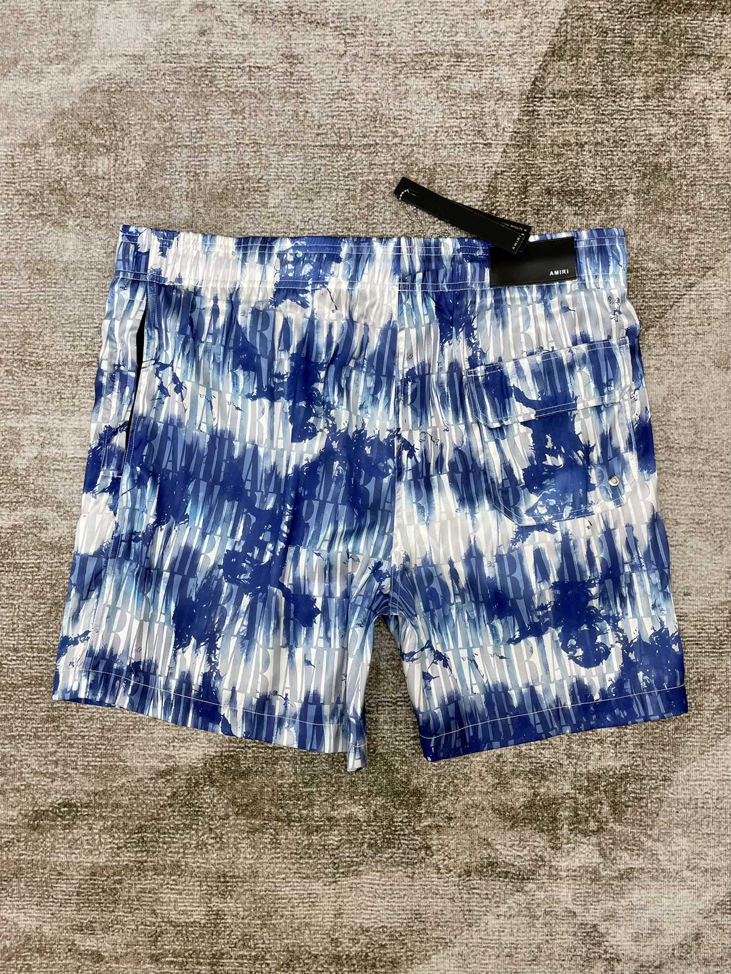Best Replica 1:1 quality version Dark blue tie-dye silk shorts - Colareps