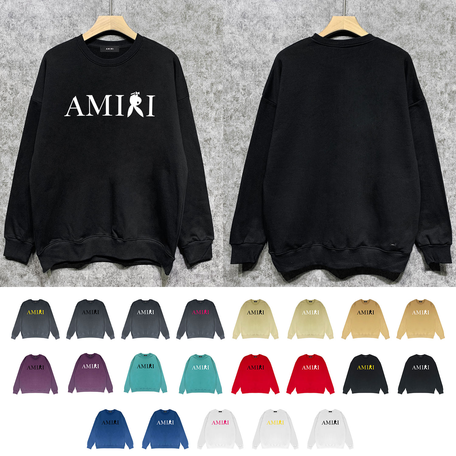 Best Replica Alphabet Upside Down Rabbit Print Crew Neck Sweatshirt - Colareps