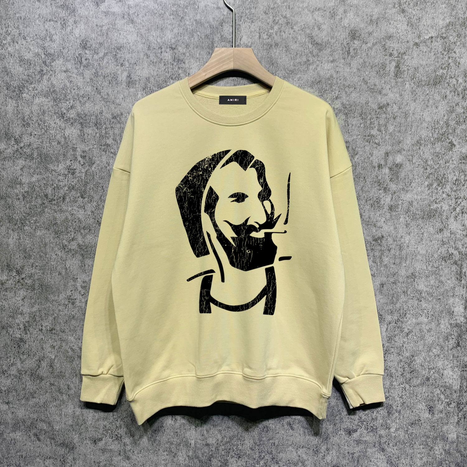 Best Replica Amiri Replica Smoking old man print round neck sweater - Colareps