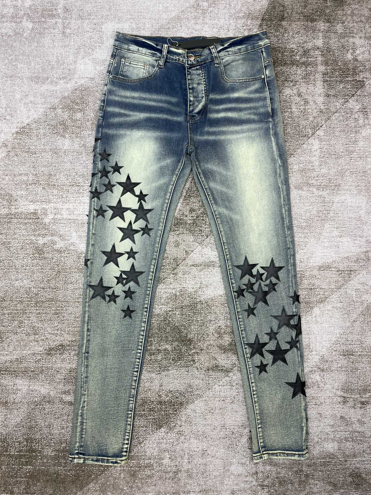 Best Replica Amiri Jeans Replica Pentagram Embroidered - Colareps