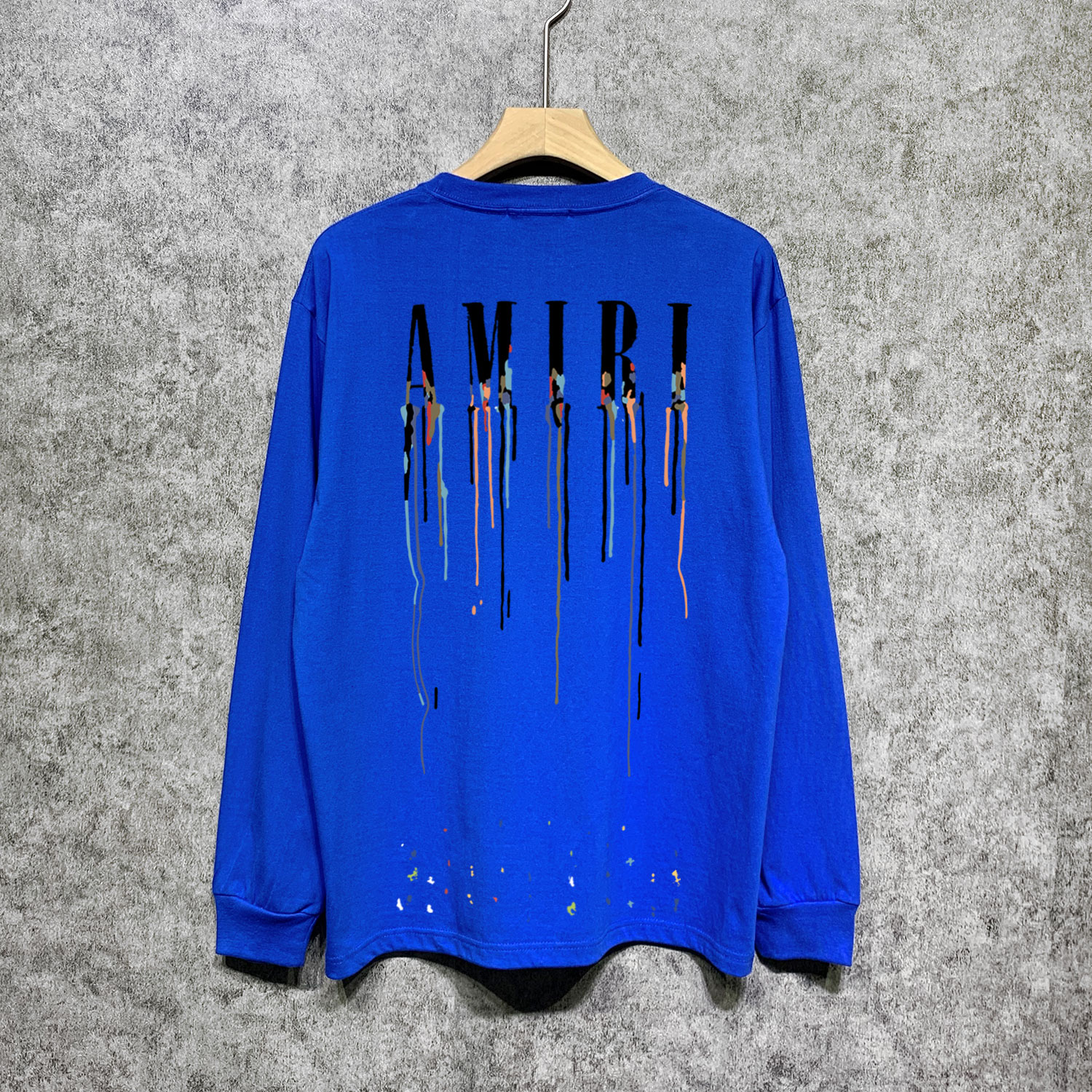 Best Replica Ink splatter letter print long sleeves shirt - Colareps