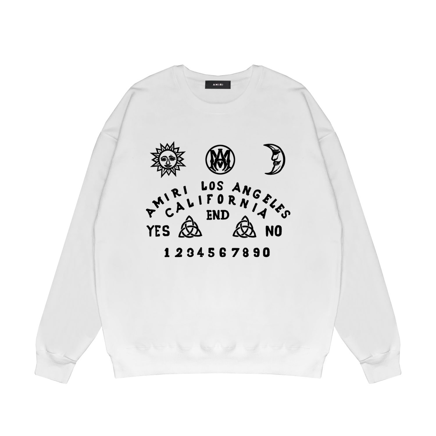 Best Replica Sun, moon and stars letter print round neck sweatshirt - Colareps