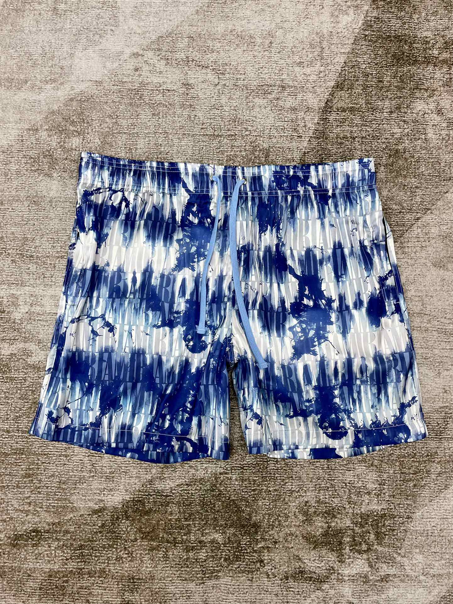 Best Replica 1:1 quality version Dark blue tie-dye silk shorts - Colareps
