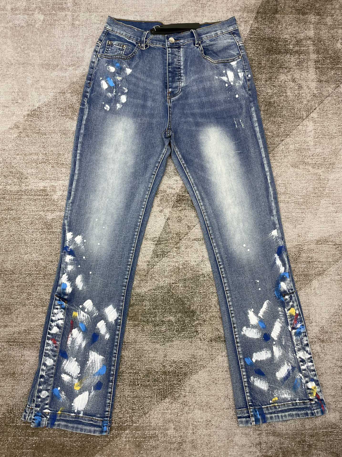 Best Replica Amiri Jeans Replica Splash Ink Straight Button Row - Colareps