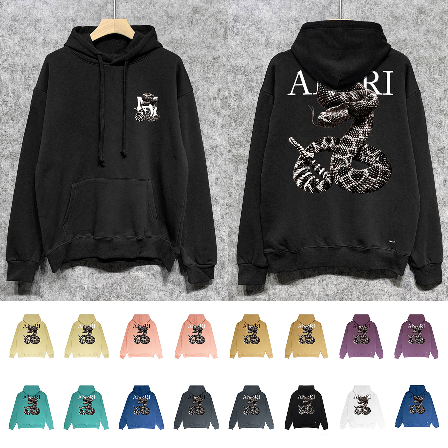 Best Replica Snake Print Hoodie 16 Colors - Colareps