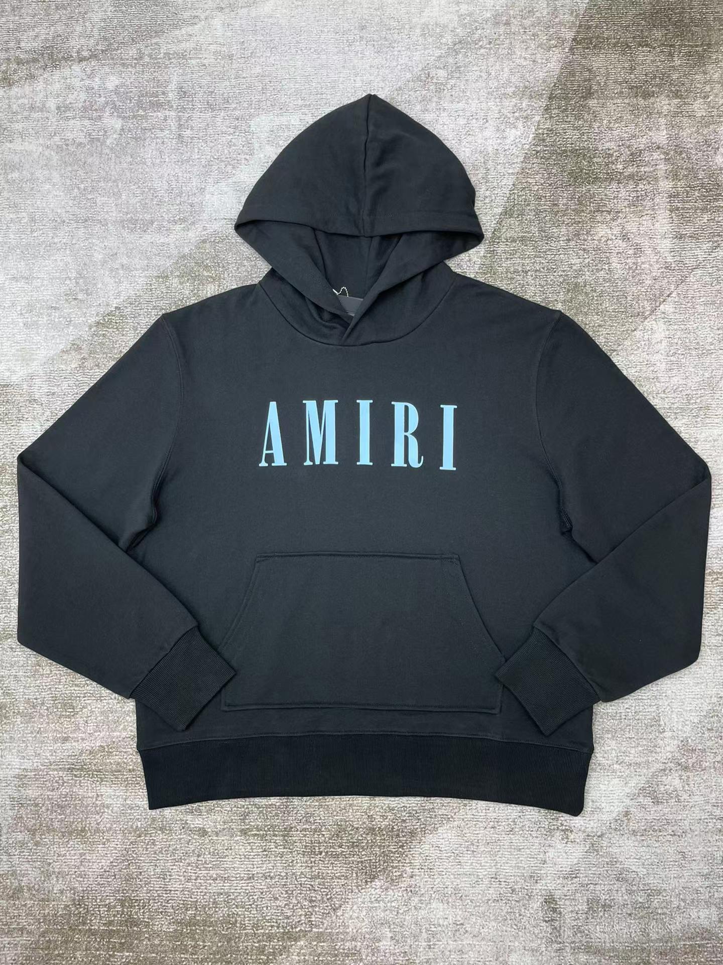Best Replica 1:1 quality version Blue classic letter logo printed hoodie black - Colareps