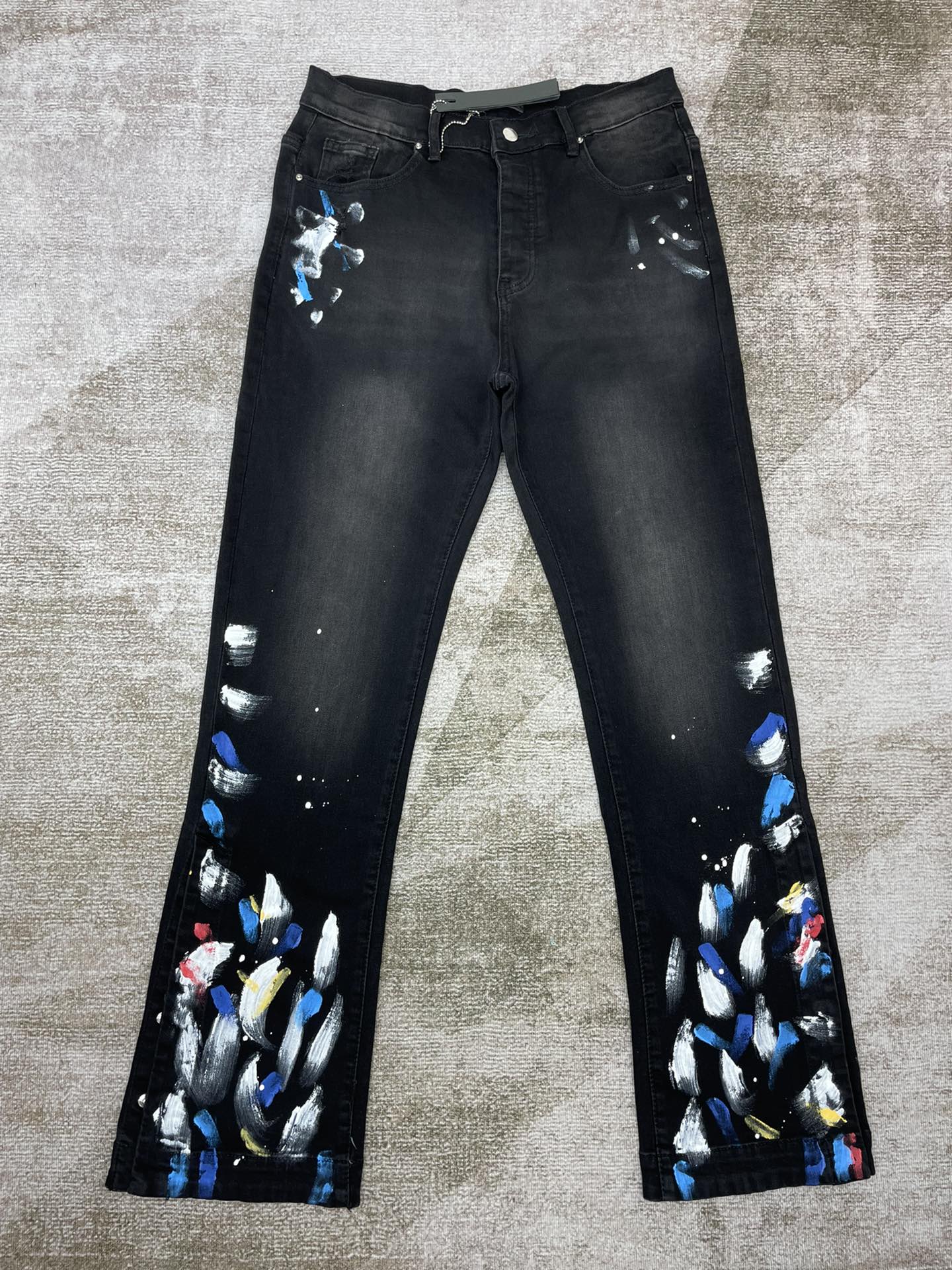 Best Replica Amiri Jeans Replica Splash Ink Straight Button Row - Colareps