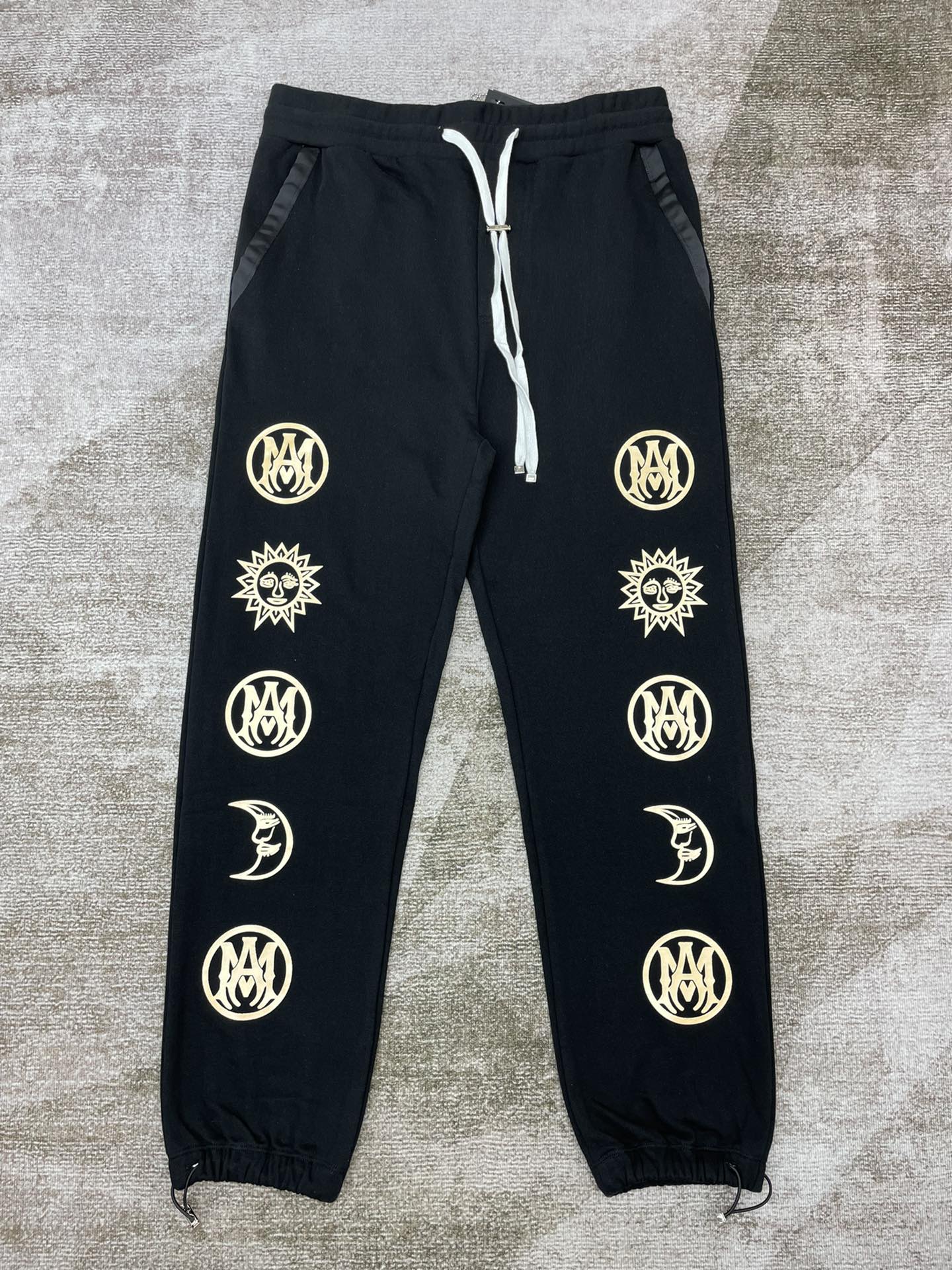 Best Replica 1:1 quality version Sun Moon AM logo foil printing casual pants - Colareps