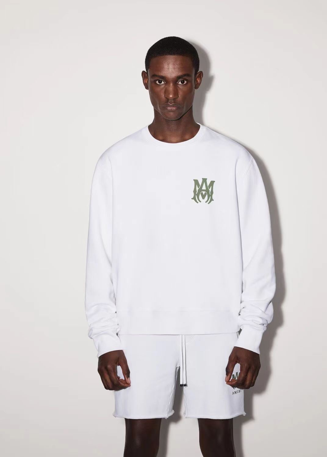 Best Replica 1:1 quality version White green print round neck pullover sweatshirt - Colareps
