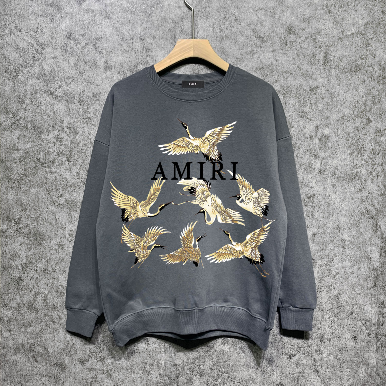 Best Replica Golden crane print round neck sweatshirt - Colareps