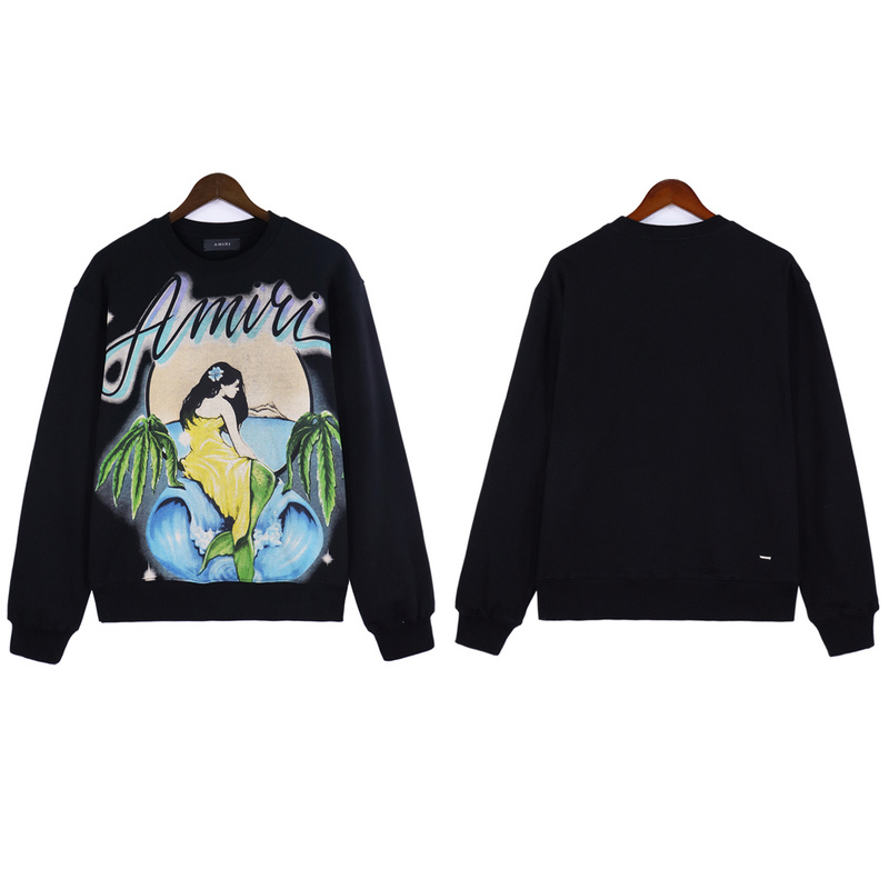 Best Replica Mermaid Looking at the Sea Print Sweatshirt 2 colors - Colareps