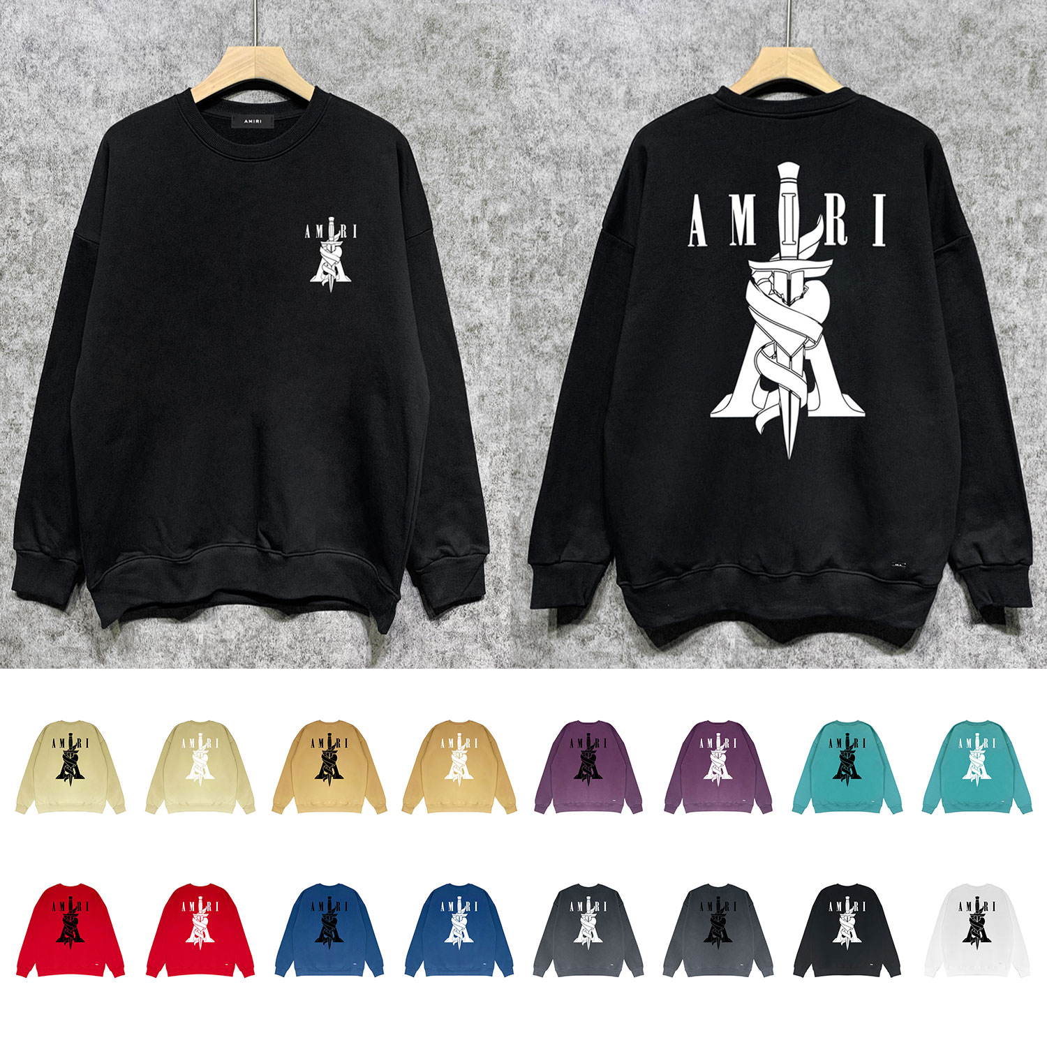 Best Replica Sword print round neck sweater - Colareps