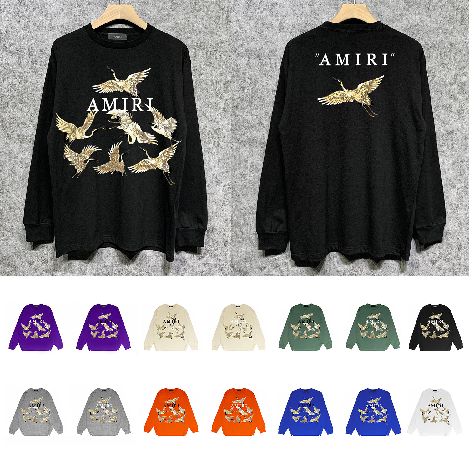 Best Replica Golden Crane alphabet print long sleeves - Colareps