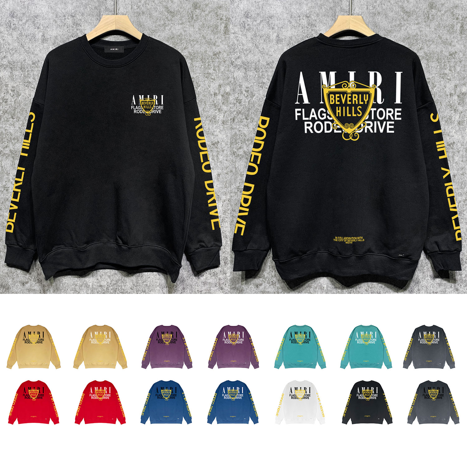 Best Replica Gold Cup letter print round neck sweatshirt - Colareps