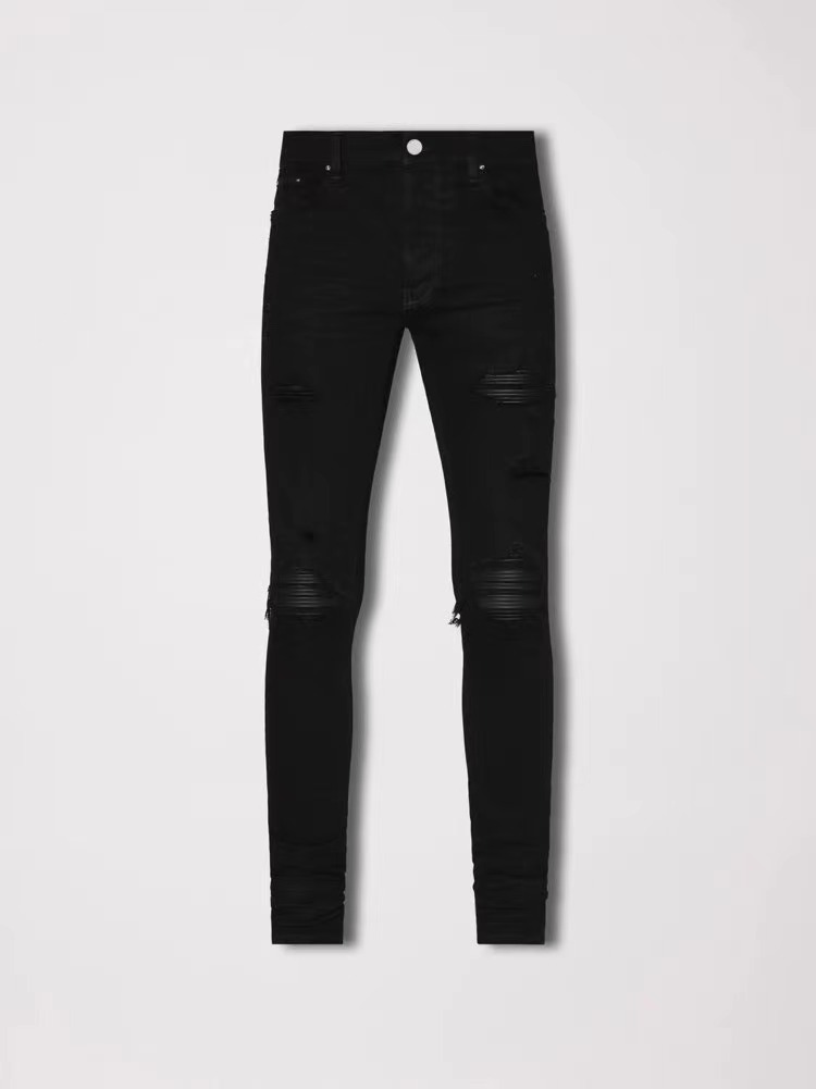 Best Replica Amiri Jeans Replica leather patch slim fit - Colareps
