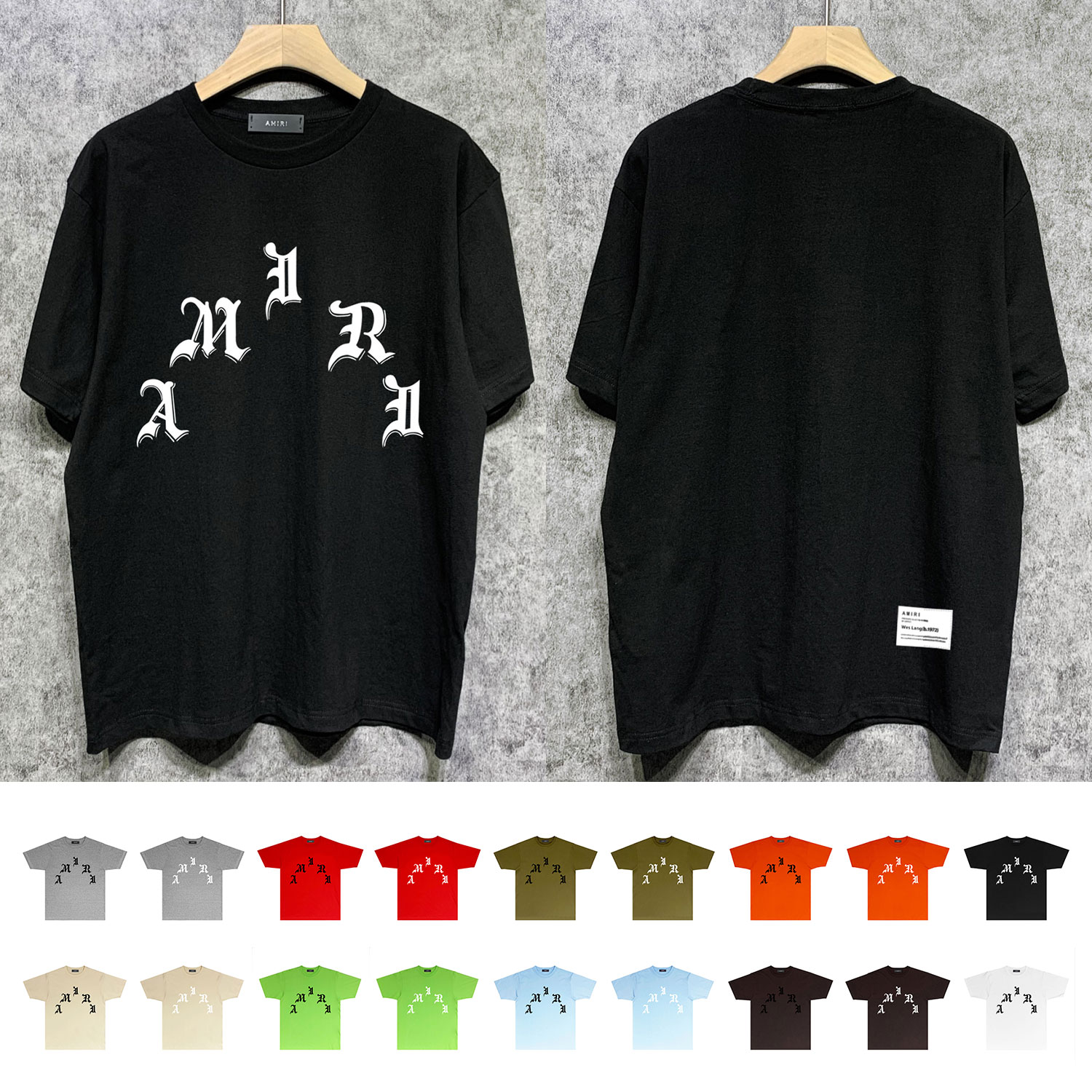 Best Replica Sanskrit curved letter printing tee 18 colors - Colareps