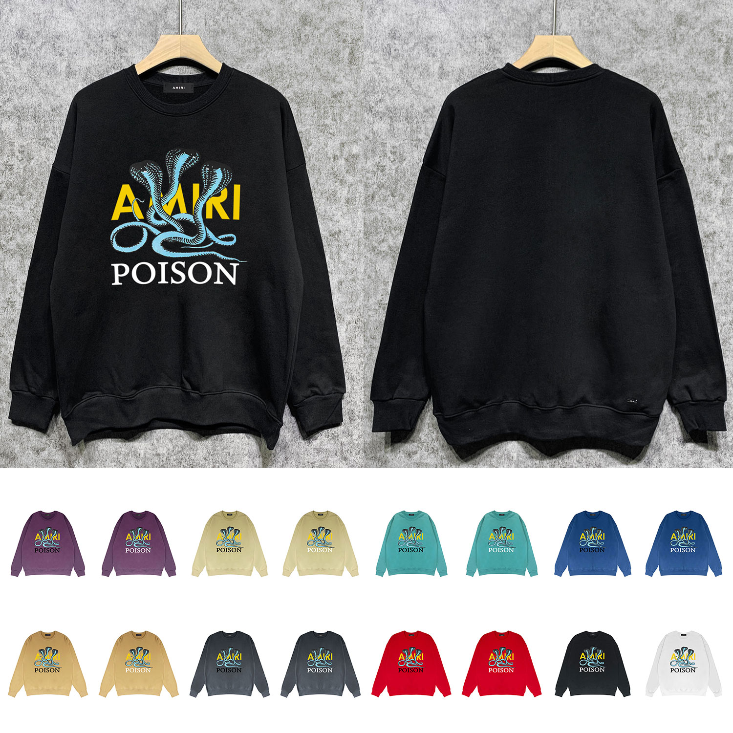 Best Replica Amiri Replica Cobra lettering crewneck sweatshirt - Colareps