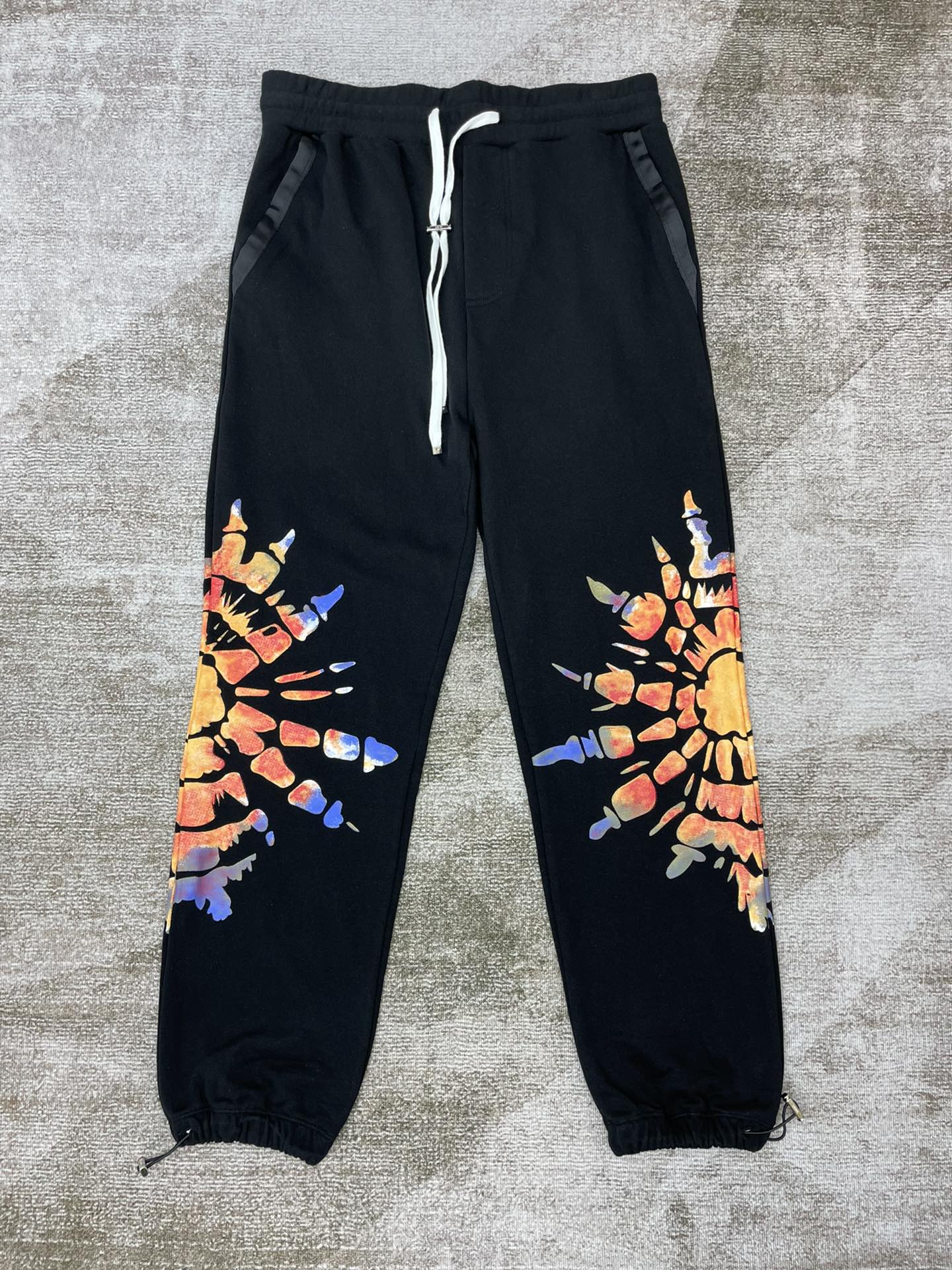 Best Replica 1:1 quality version Sun swirl blue flame print sweat pants - Colareps
