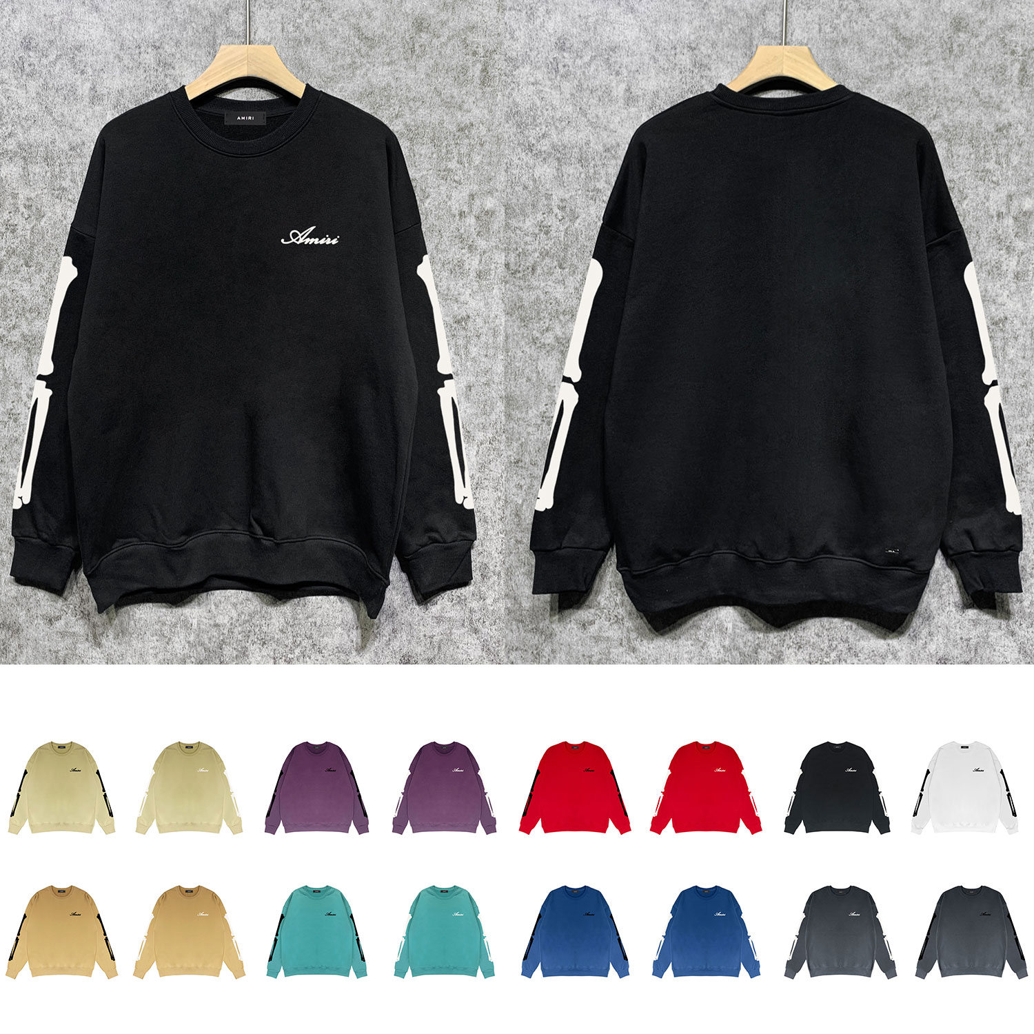 Best Replica Amiri Replica  bone print crewneck sweatshirt - Colareps