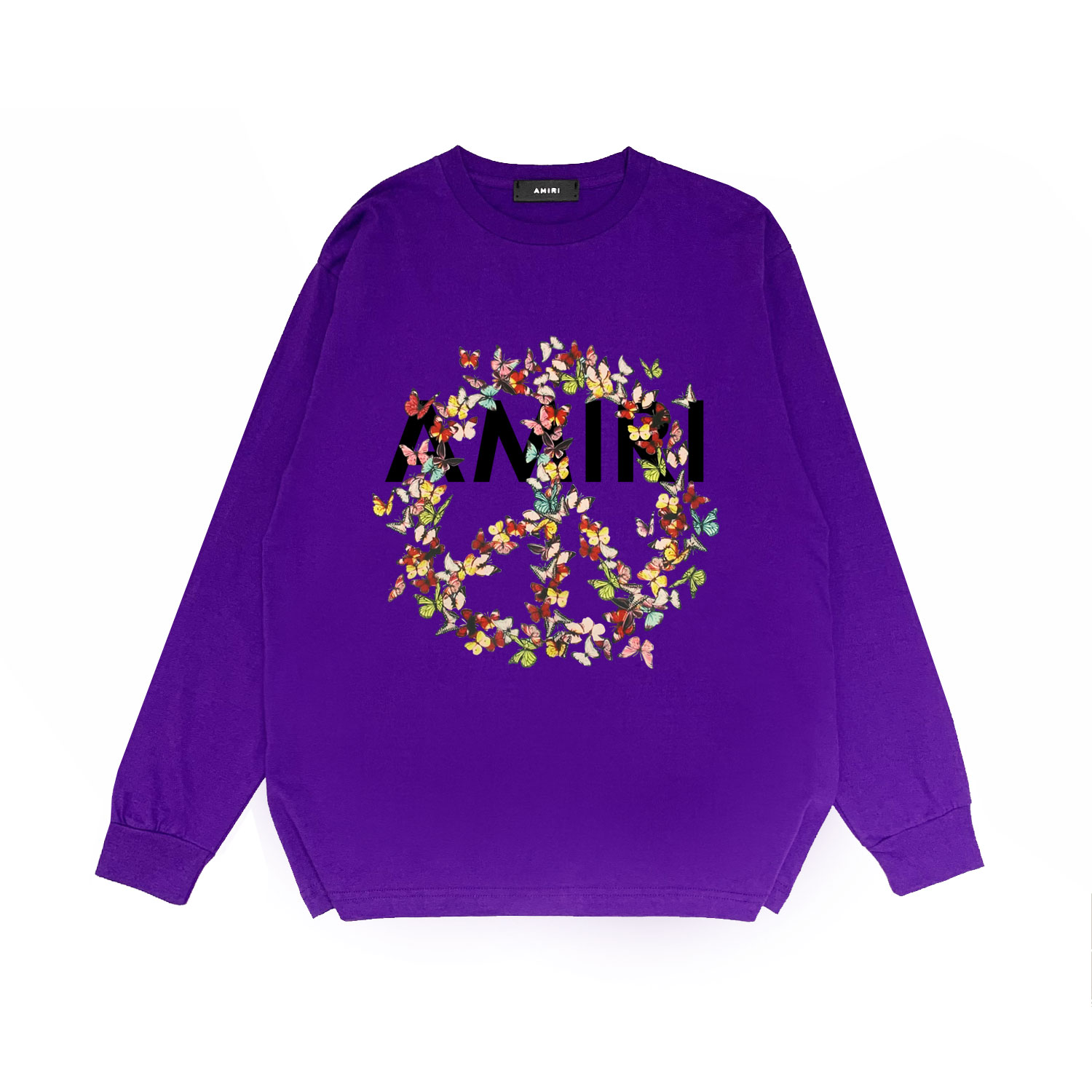 Best Replica Amiri Replica Butterfly Wreath Alphabet Print Long Sleeves Shirt - Colareps