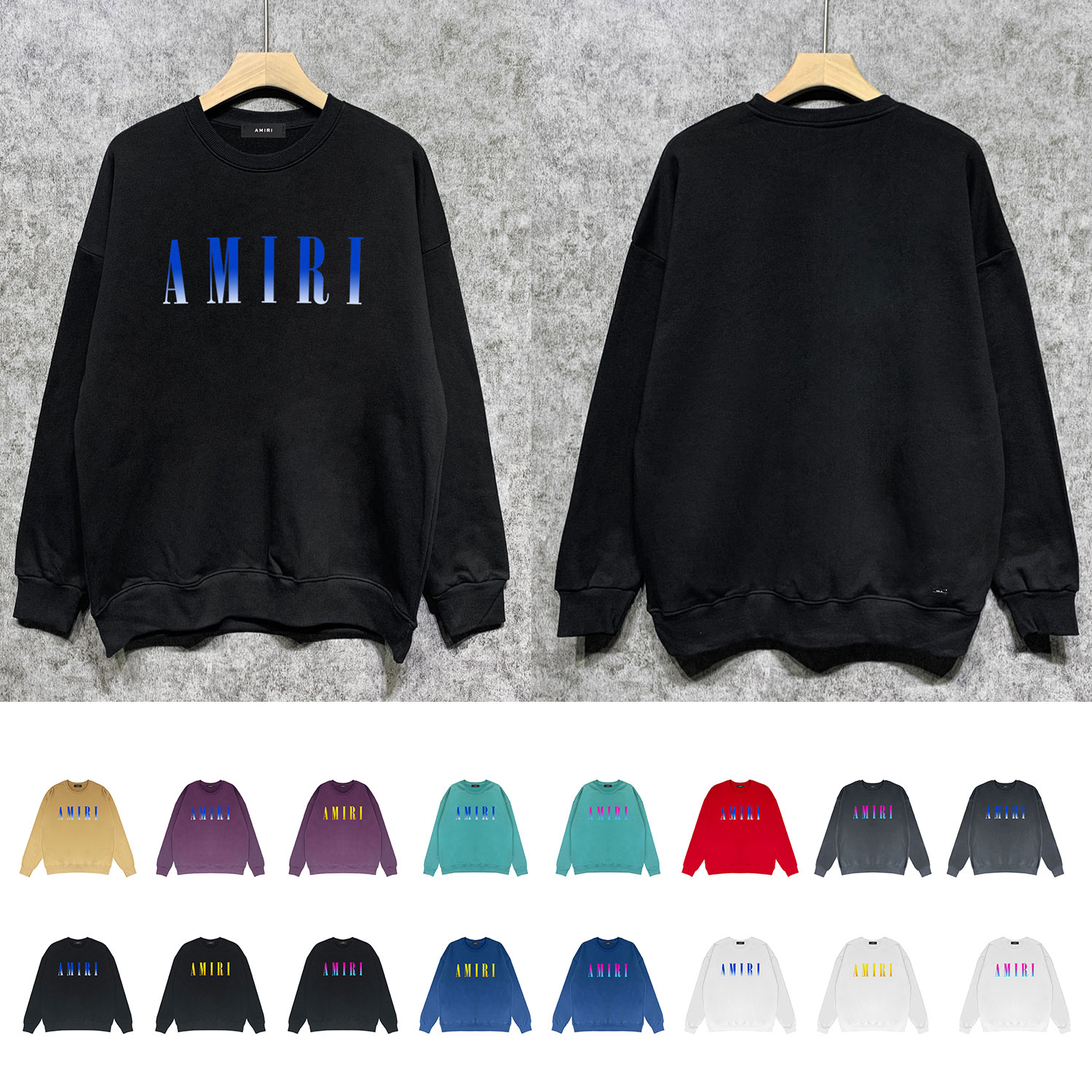 Best Replica Gradient classic Jane letter print round neck sweatshirt - Colareps