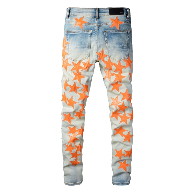 Best Replica Amiri Jeans Replica orange star - Colareps
