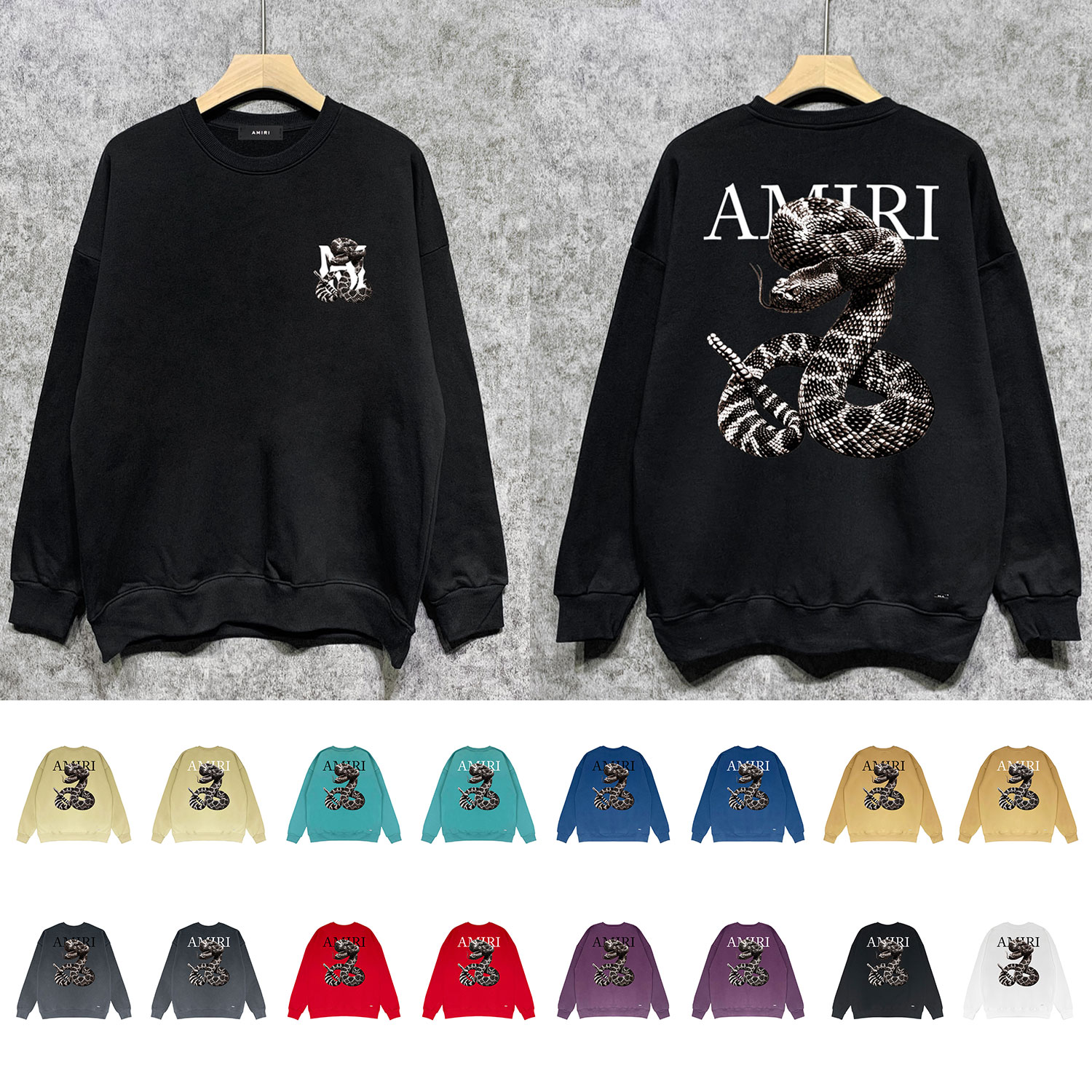 Best Replica Giant snake letter print round neck sweatshirt - Colareps