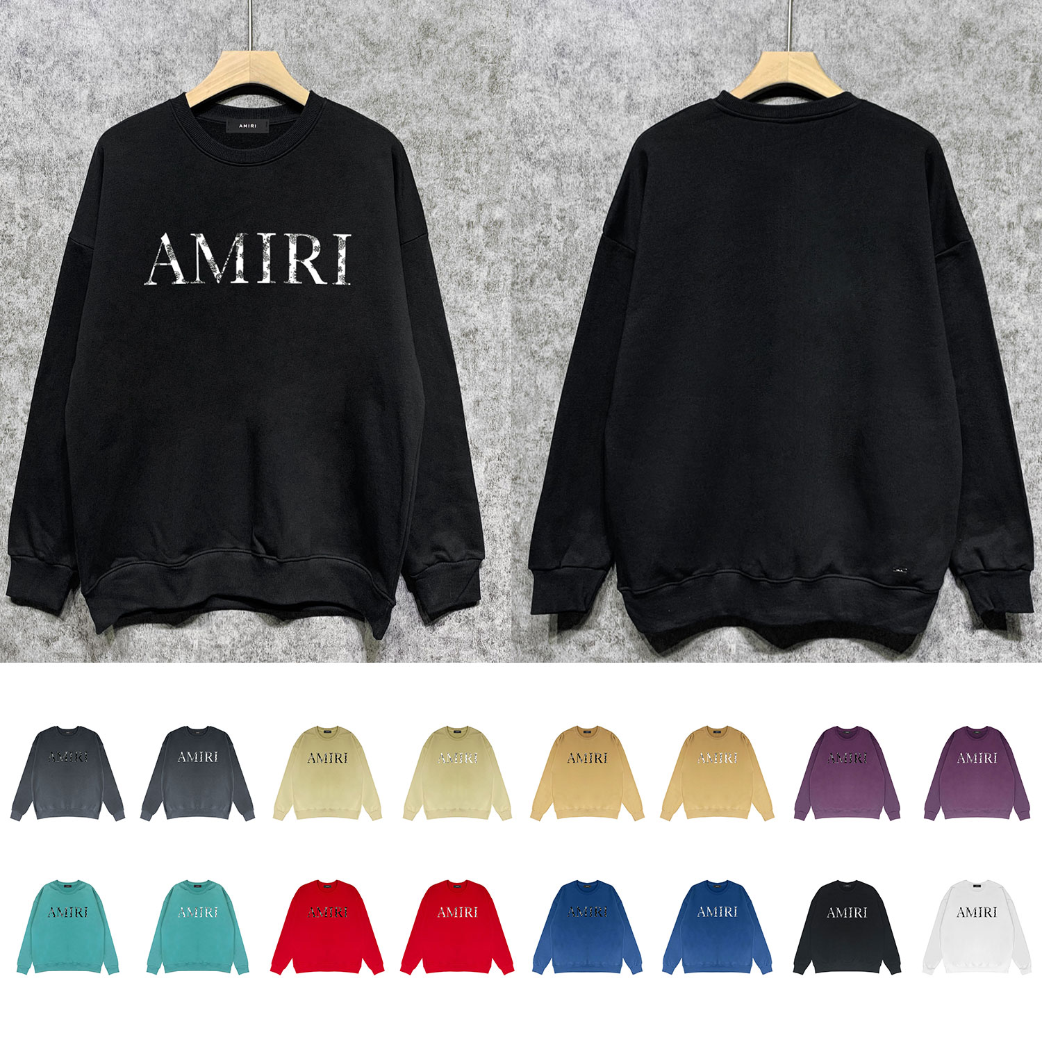 Best Replica Black and white cashew flower letter print round neck sweater - Colareps