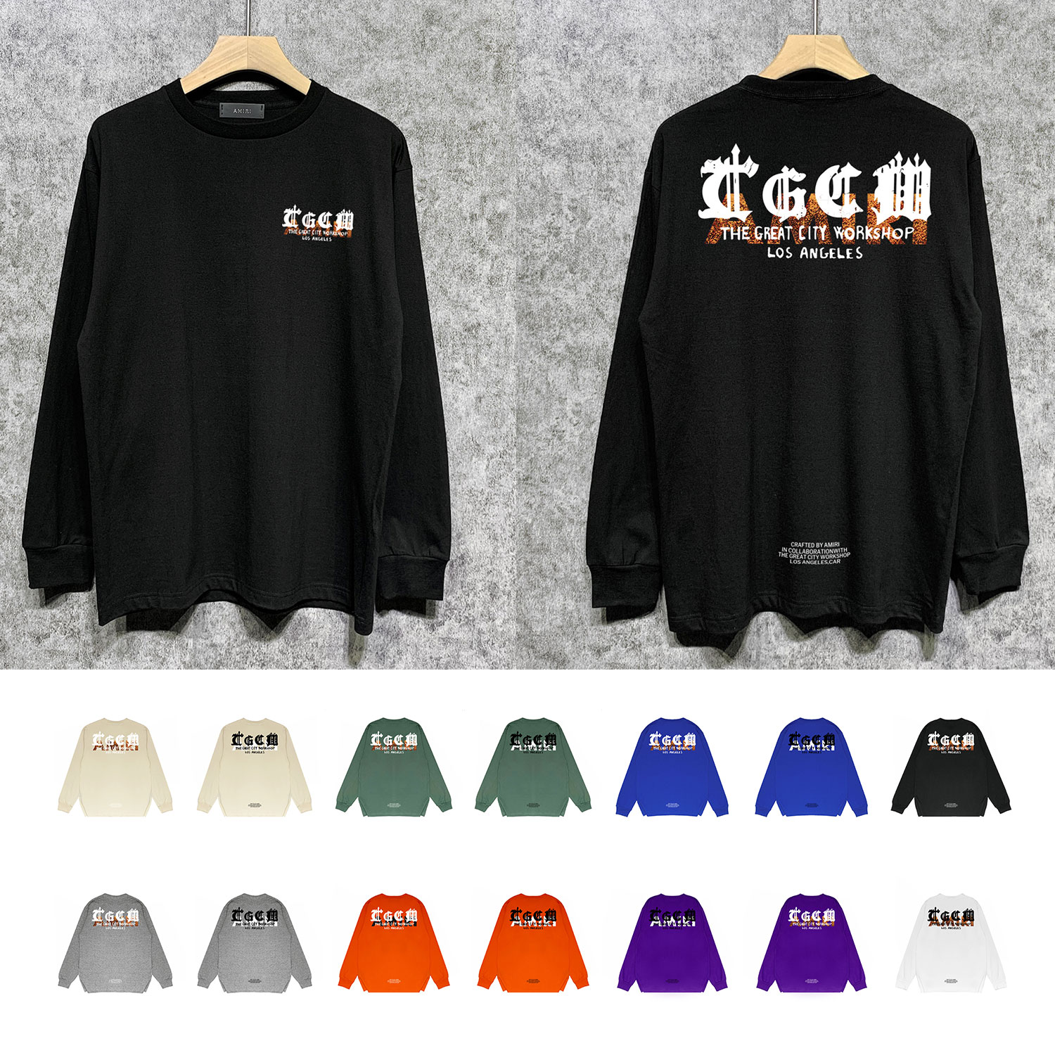 Best Replica Gothic style alphabet print long sleeves - Colareps