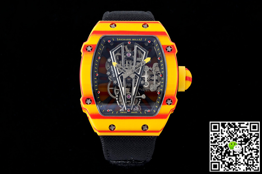 Best Replica Replica Richard Mille RM27-03 Rafael Nadal Tourbillon 1:1 Best Edition RM Factory Black Strap - Colareps