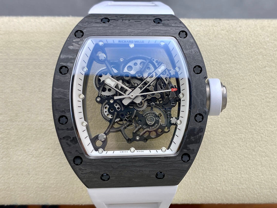 Replica Richard Mille RM-055 1:1 Best Edition BBR Factory White Strap