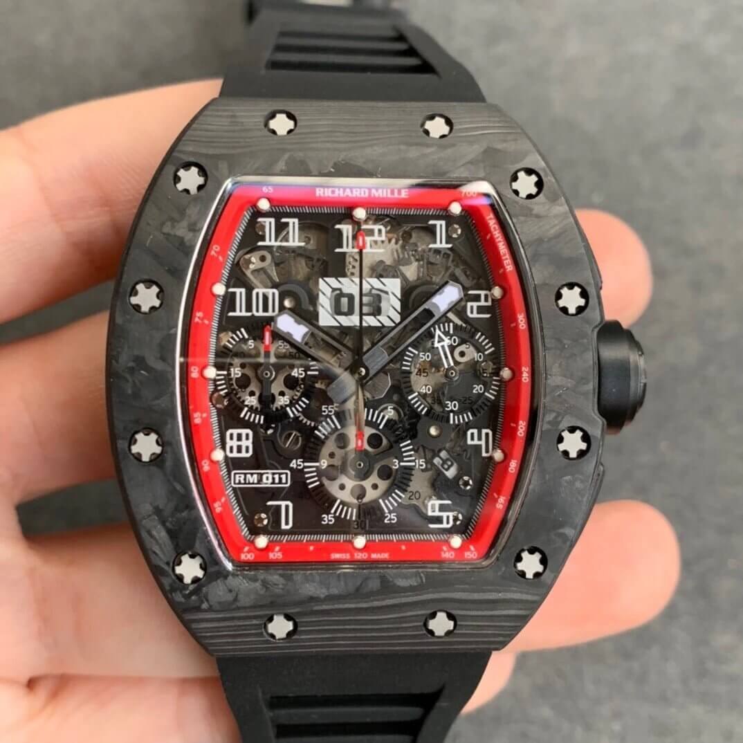Replica Richard Mille RM011 1:1 Best Edition KV Factory Carbon Fiber Case