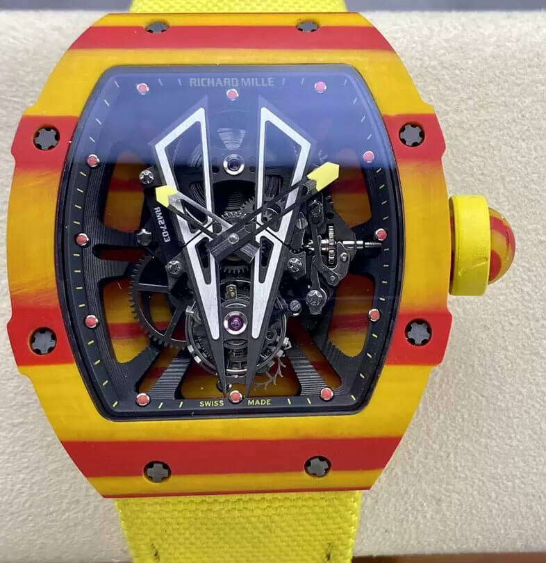 Best Replica Richard Mille Replica RM27-03 Tourbillon 1:1 Best Edition BBR Factory Yellow Strap - Colareps